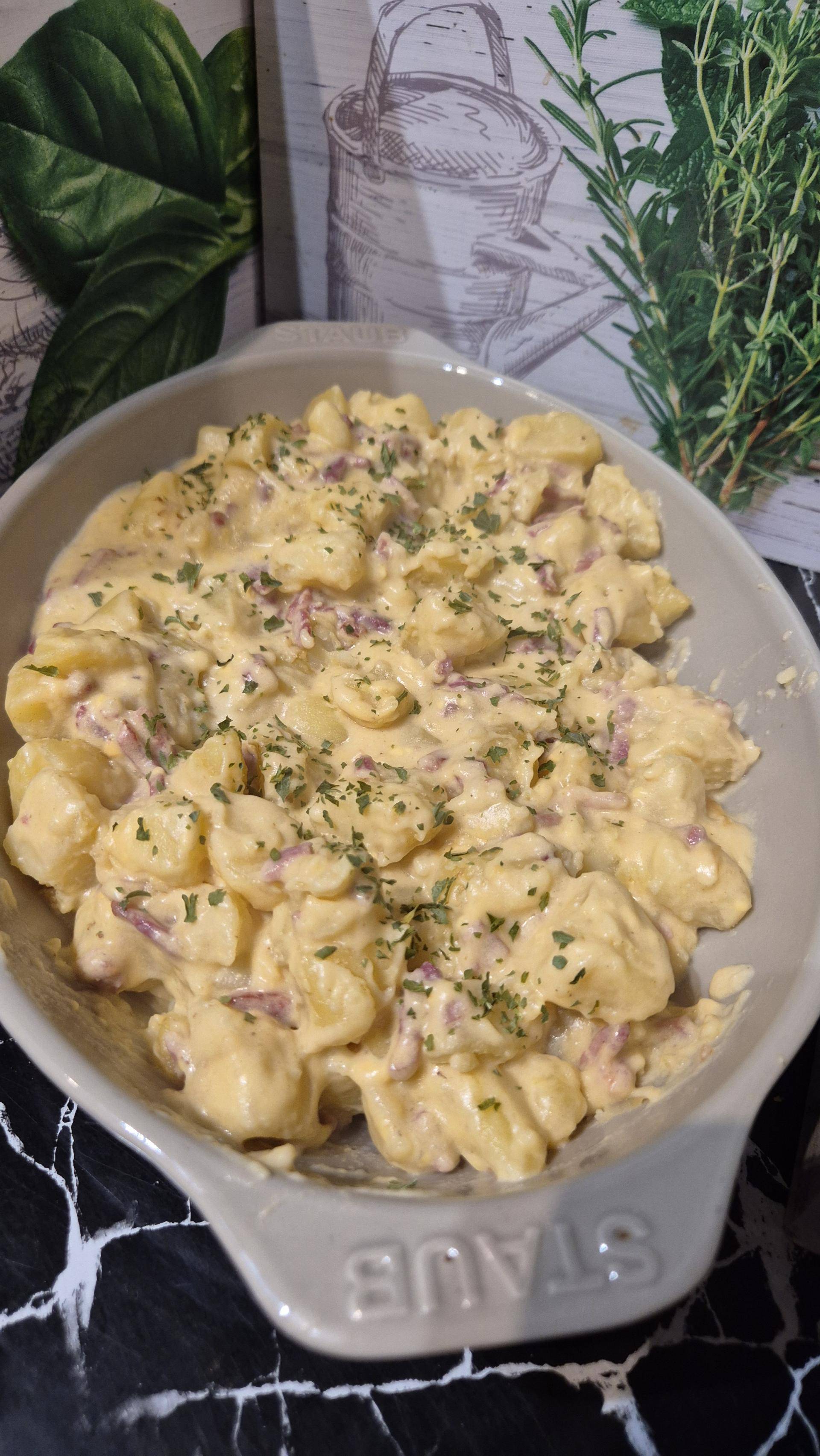 Pommes de terre crémeuses lardons et cheddar gratinées - Recette Cookeo Infinity Autostir | Moulinex