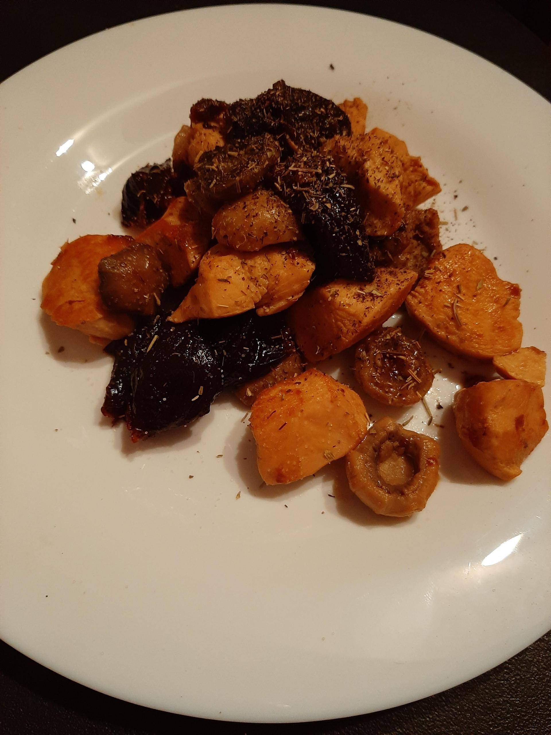Poulet aux champignons et pruneaux - Recette Cookeo | Moulinex
