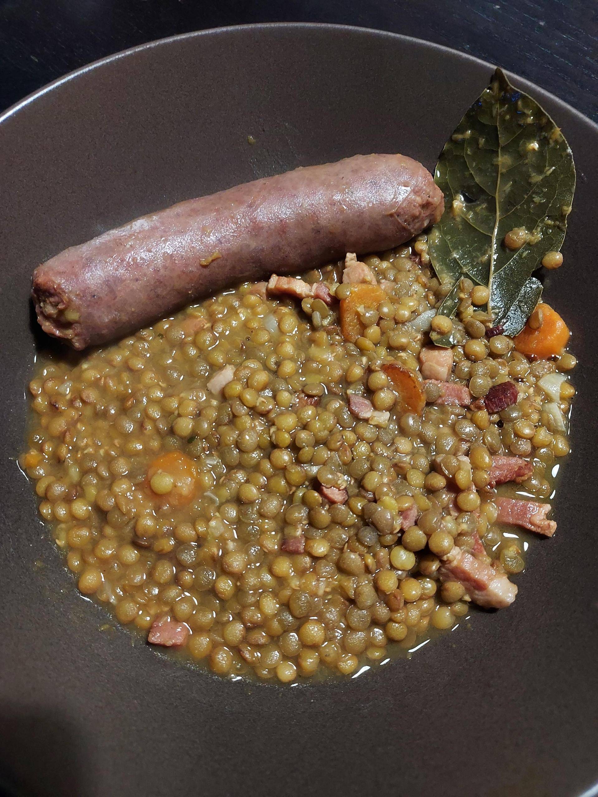 Lentilles blondes saucisses de Toulouse - Recette Cookeo | Moulinex