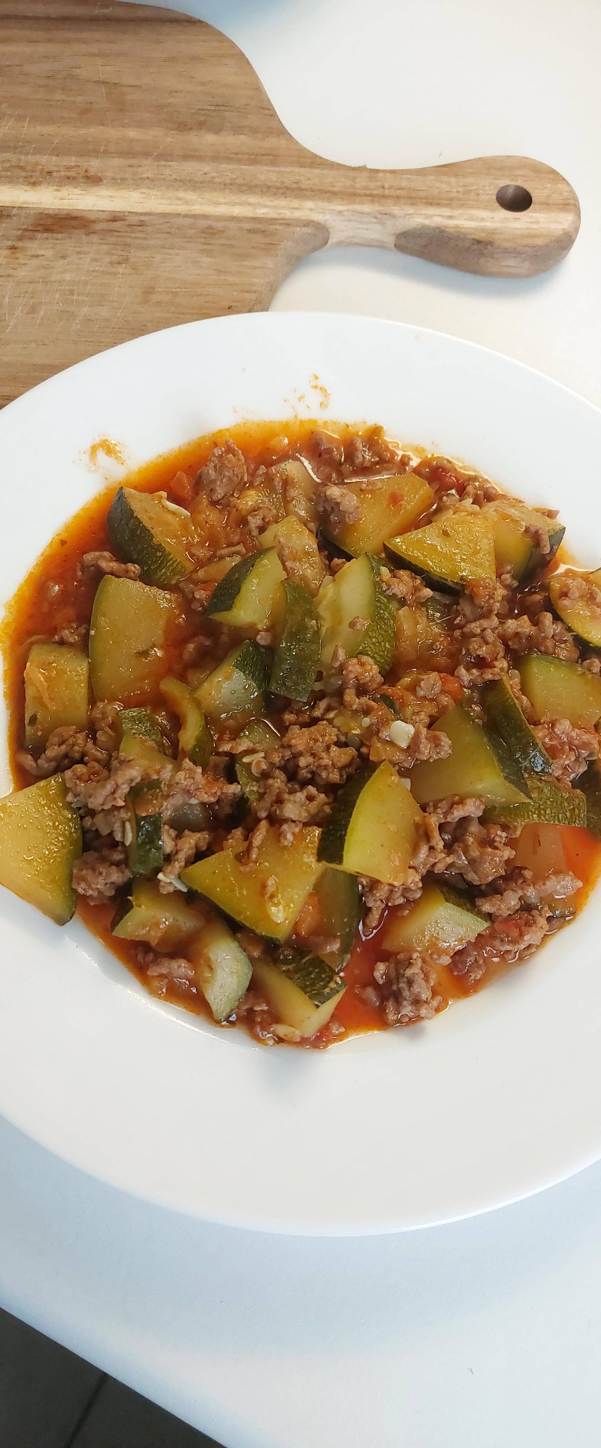 Courgettes, viande hachée et sauce tomate - Recette Cookeo | Moulinex