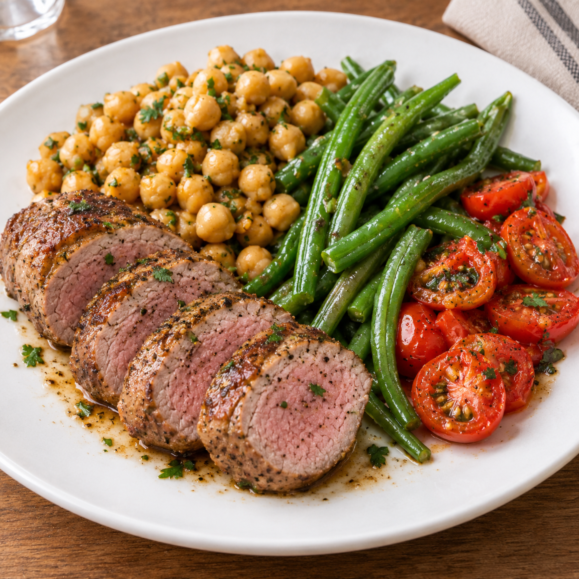Filet mignon haricots, pois chiches et tomates - Recette Cookeo V3 | Moulinex