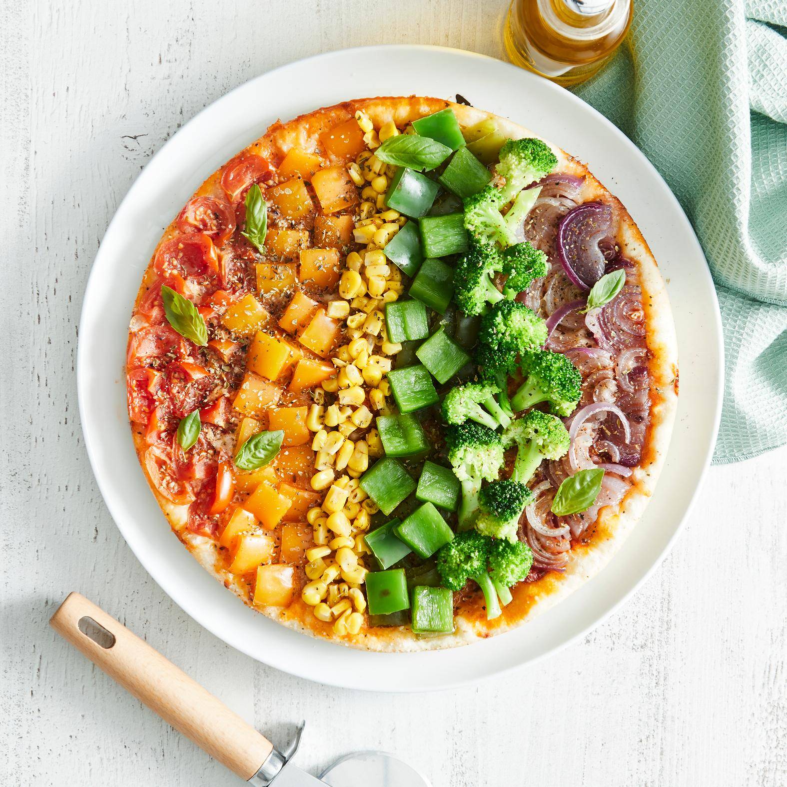 Pizza arc-en-ciel - Recette Cook'in One | Moulinex