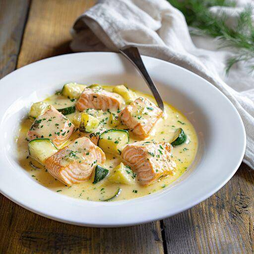 Zalm met courgette en kokosmelk - Recette Cookeo | Moulinex