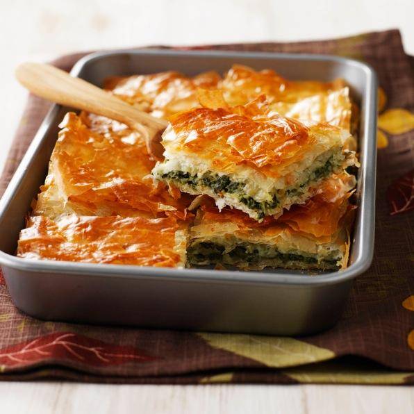 Millefeuille van spinazie op Griekse wijze - Recette Companion | Moulinex