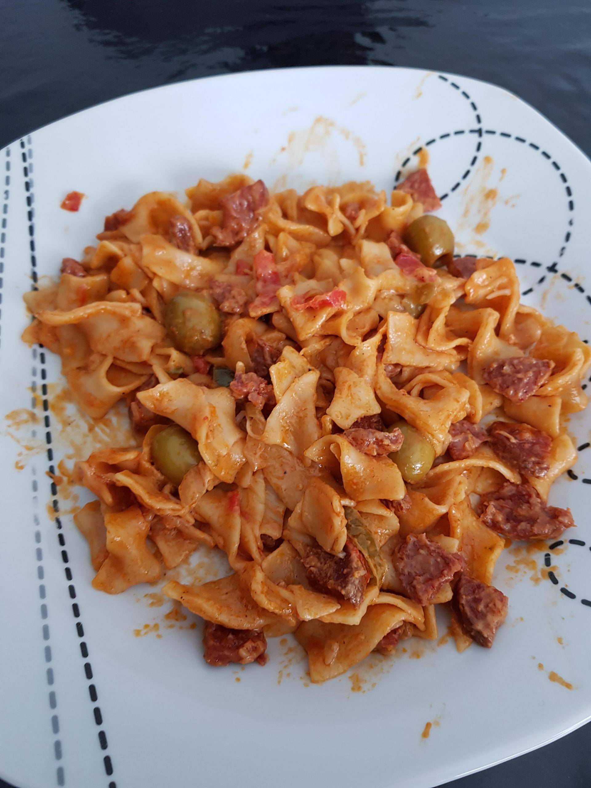 One pot pasta chorizo poivrons - Recette Cookeo | Moulinex
