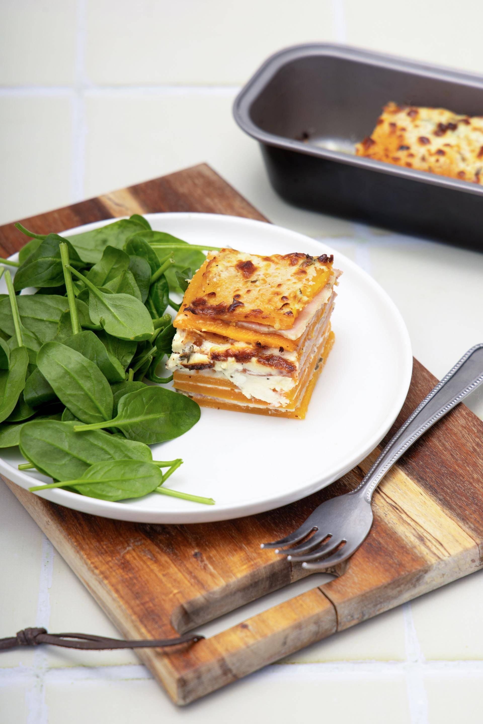 Lasagnes de butternut au chèvre jambon et thym - Recette Dual EasyFry&Grill | Moulinex