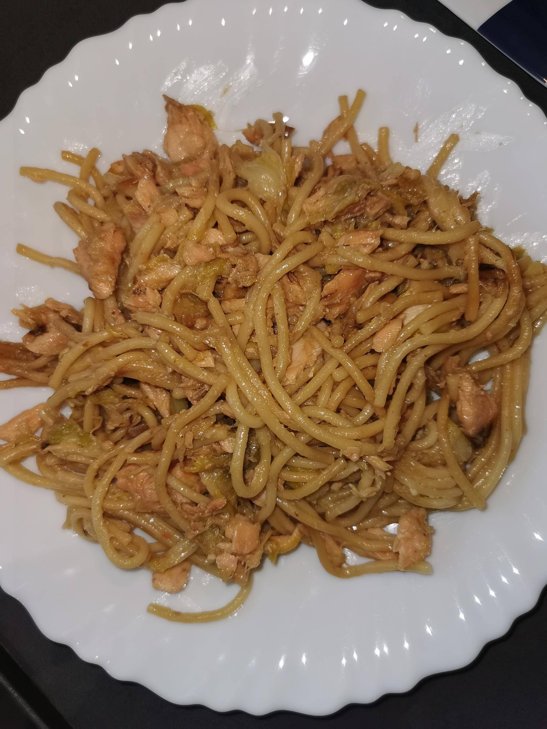 Spaghetti saumon poireaux - Recette Cookeo V3 | Moulinex