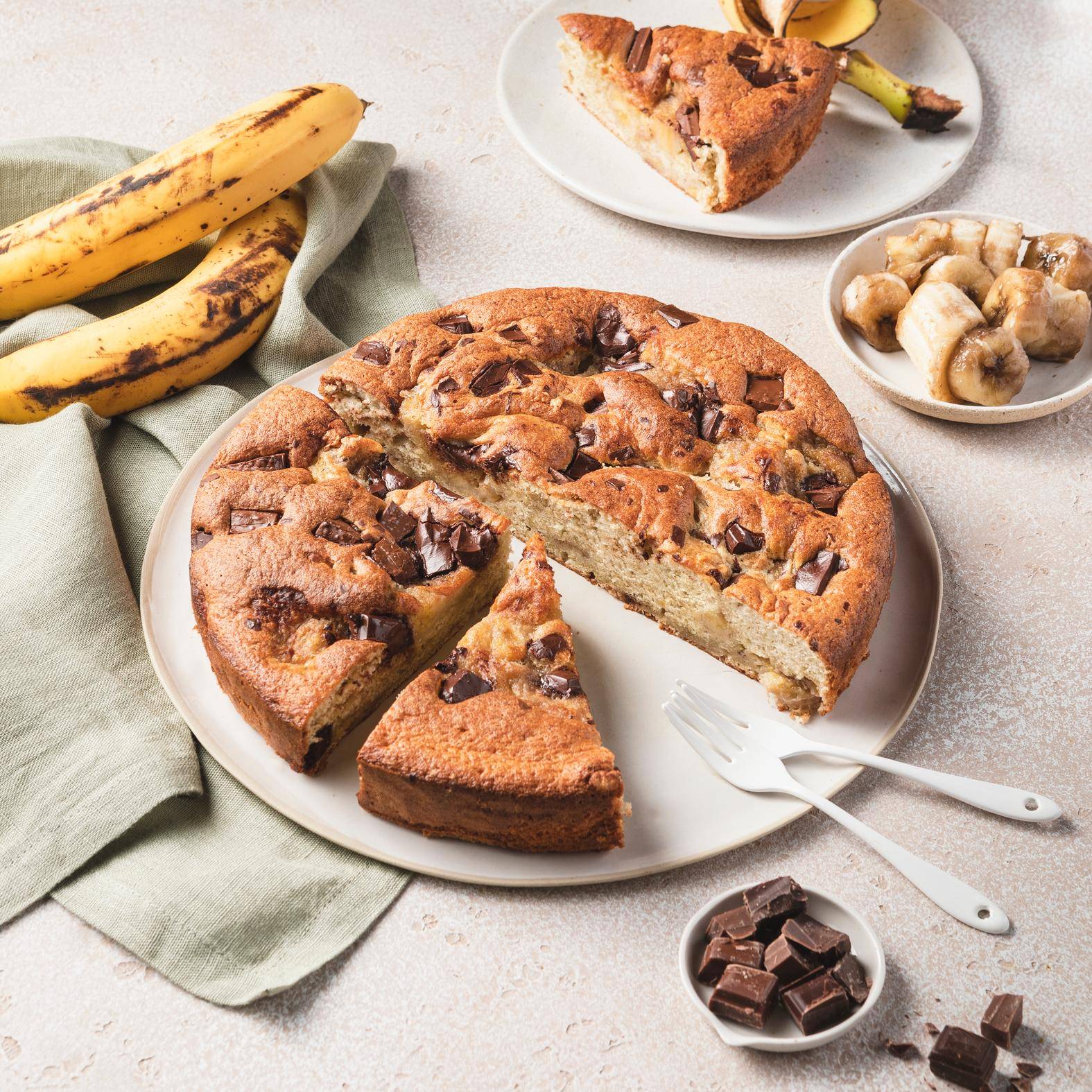 Banaan en chocolade fondant taart - Recette Companion | Moulinex