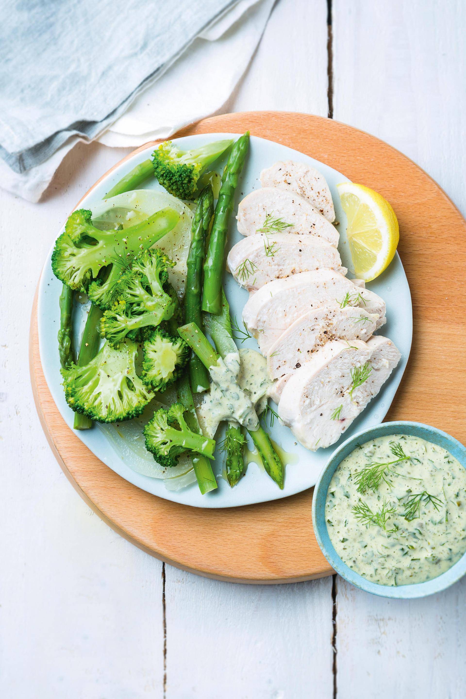 Poulet aux légumes verts - Recette Cuiseur vapeur | Moulinex