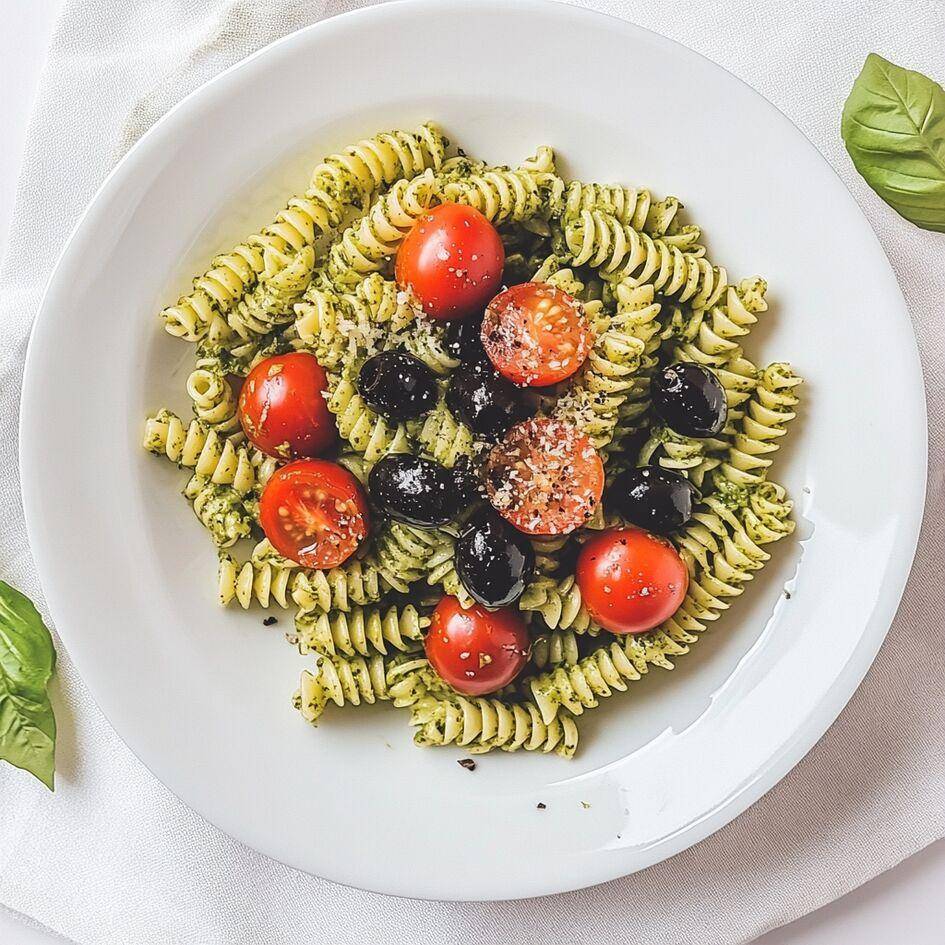 Pastasalade met pesto en olijven - Recette Cookeo | Moulinex