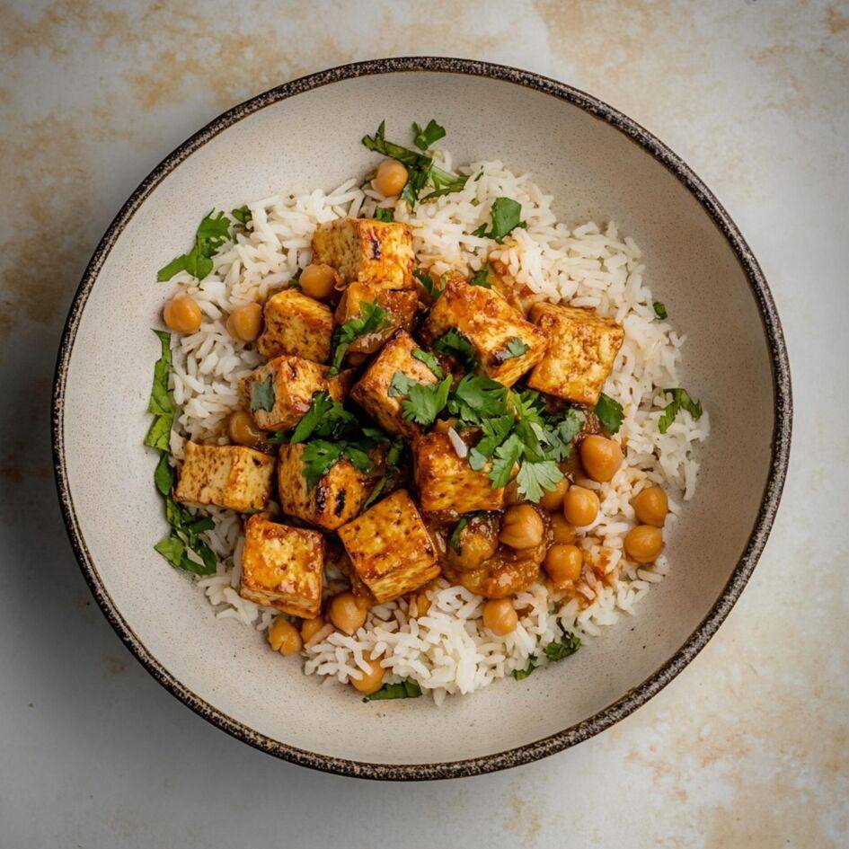 Tofu mariné riz aux pois chiches - Recette Cookeo Infinity 17in1 | Moulinex