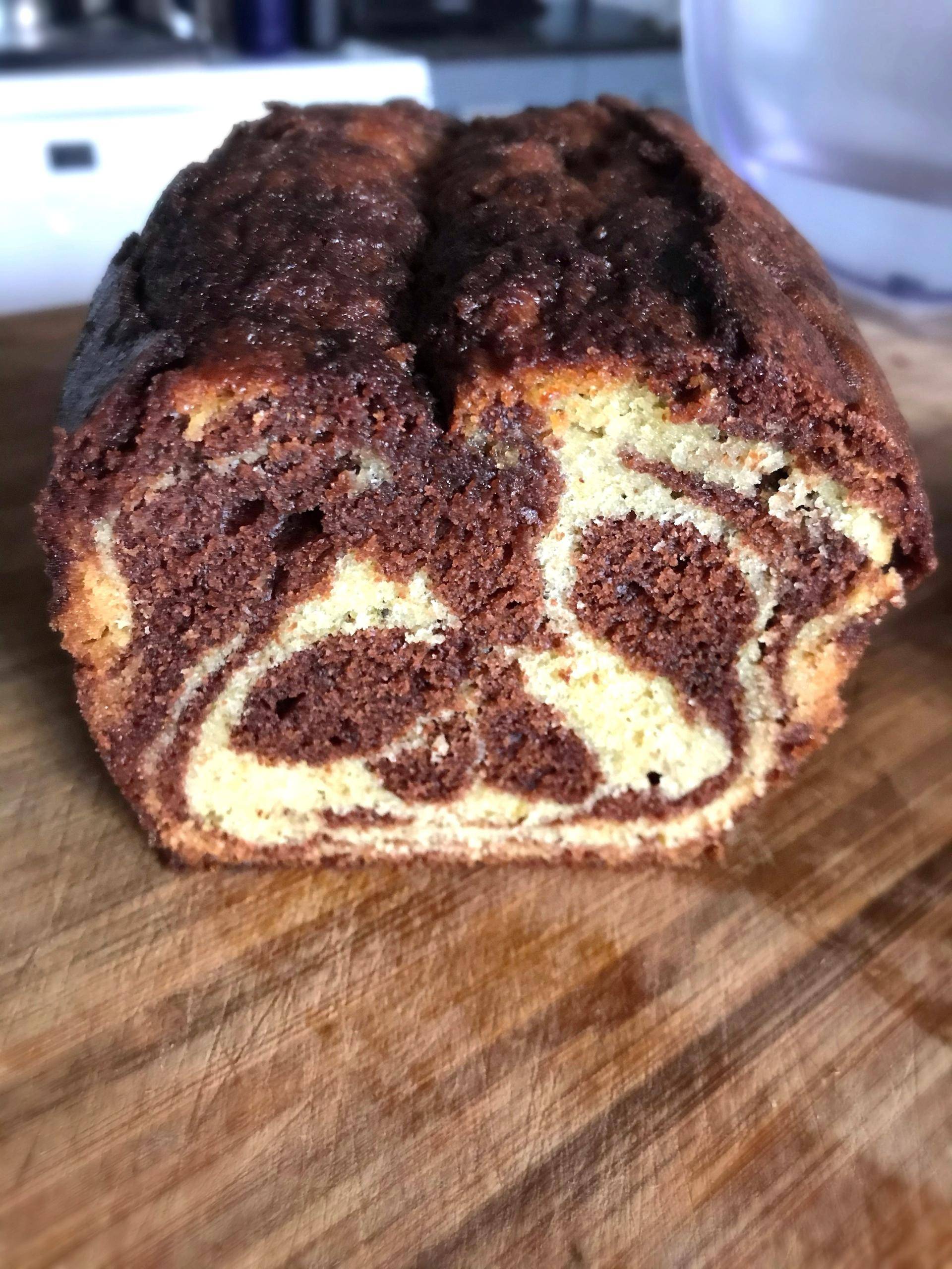 Cake marbré pistache et chocolat Noir - Recette Companion XL | Moulinex