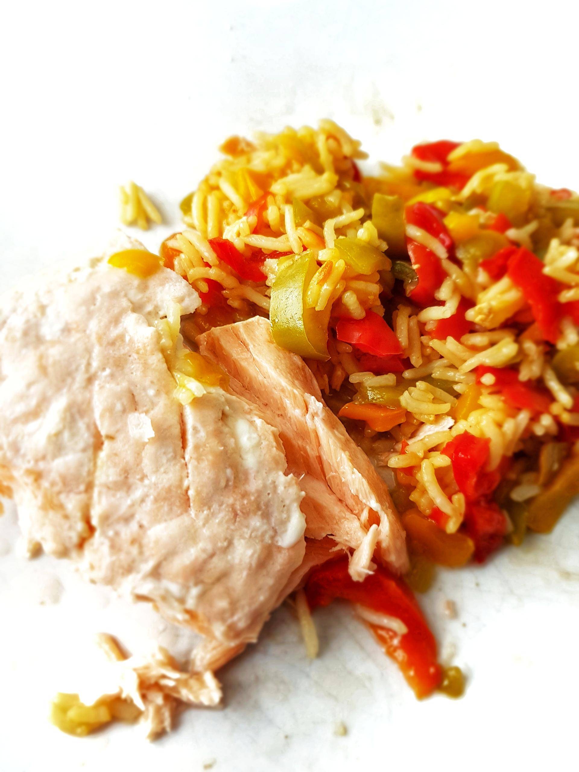 Saumon sur lit de poivrons et son riz basmati - Recette Cookeo | Moulinex