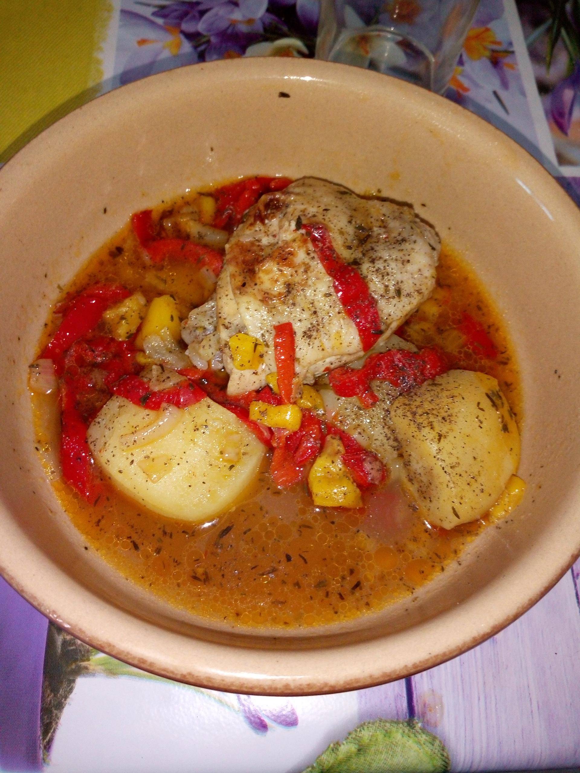Poulet et ses poivrons pomme de terre - Recette Cookeo | Moulinex