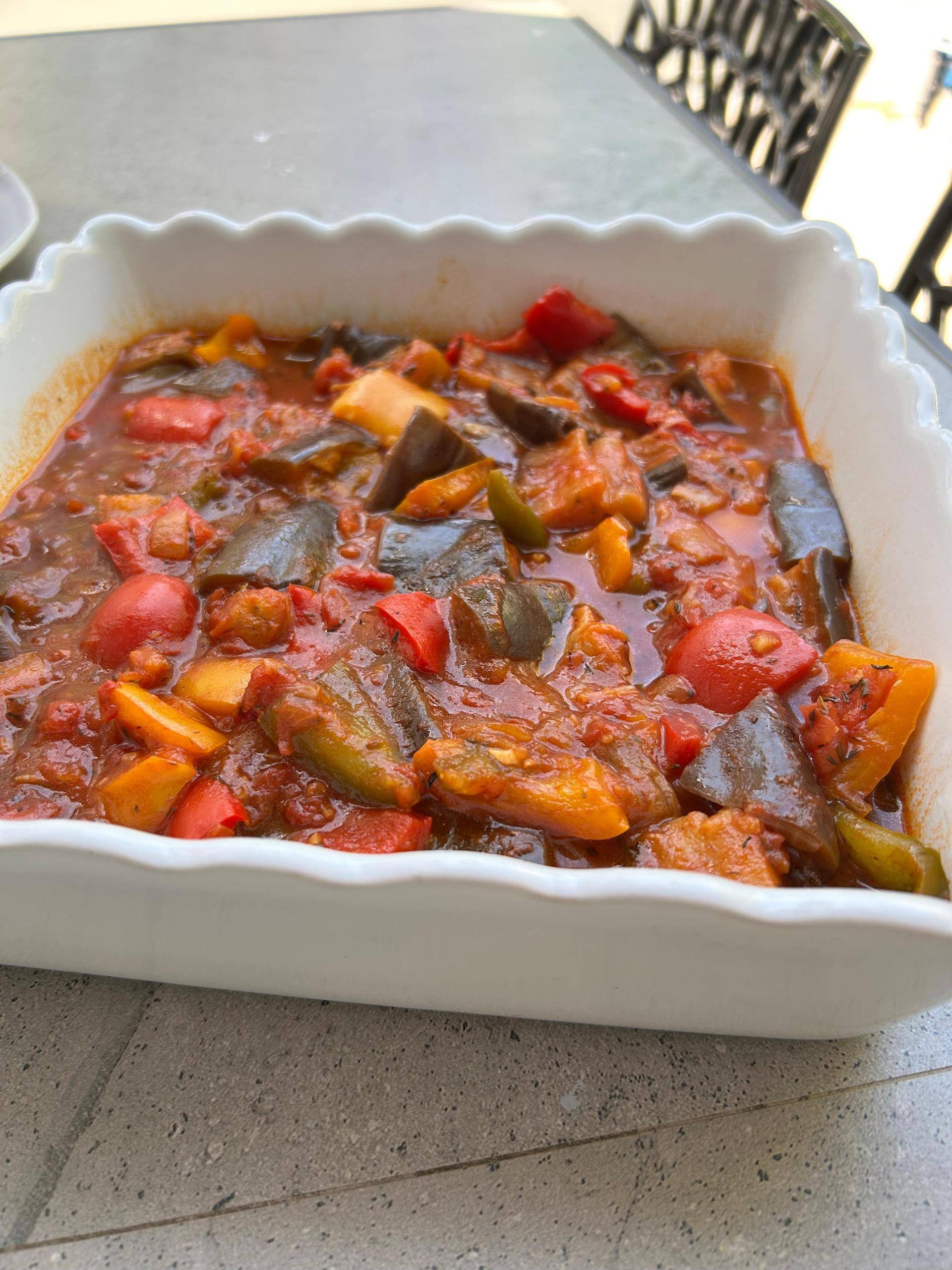 Aubergines et poivrons à la tomate - Recette Cookeo V3 | Moulinex