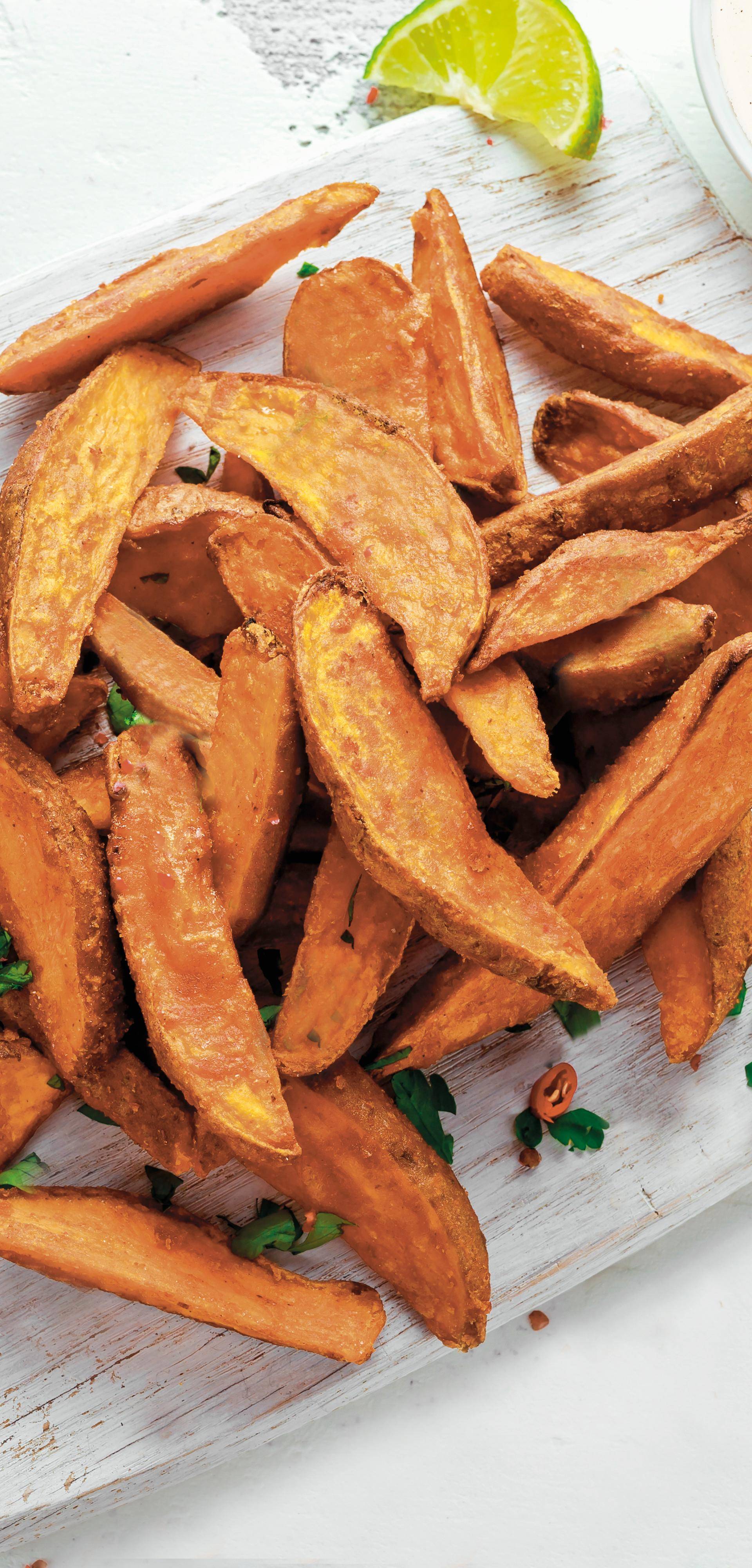 Gegrilde zoete aardappel met tahinsaus - Recette Dual EasyFry&Grill | Moulinex