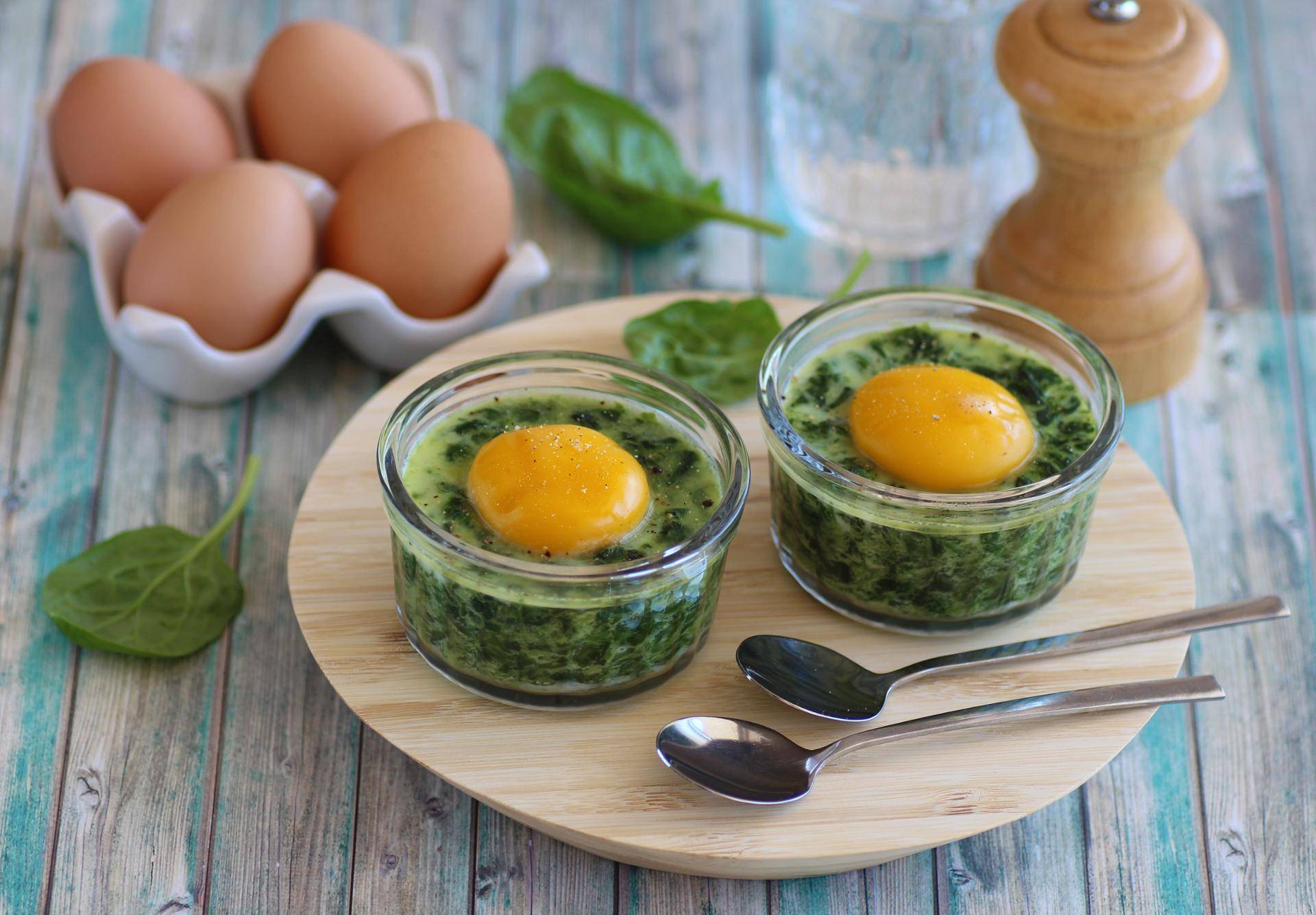 Oeuf cocotte aux épinards - Recette Companion Connect | Moulinex