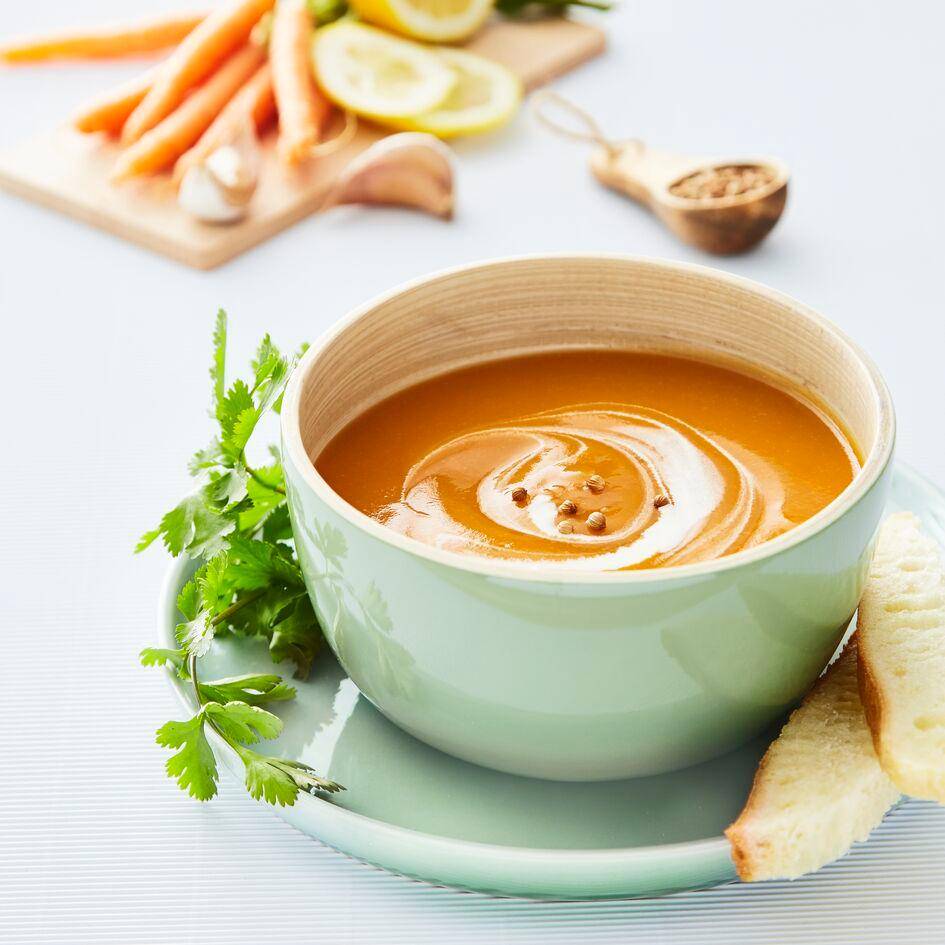 Soupe froide de carottes, coriandre et citron - Recette Perfectmix Cook | Moulinex
