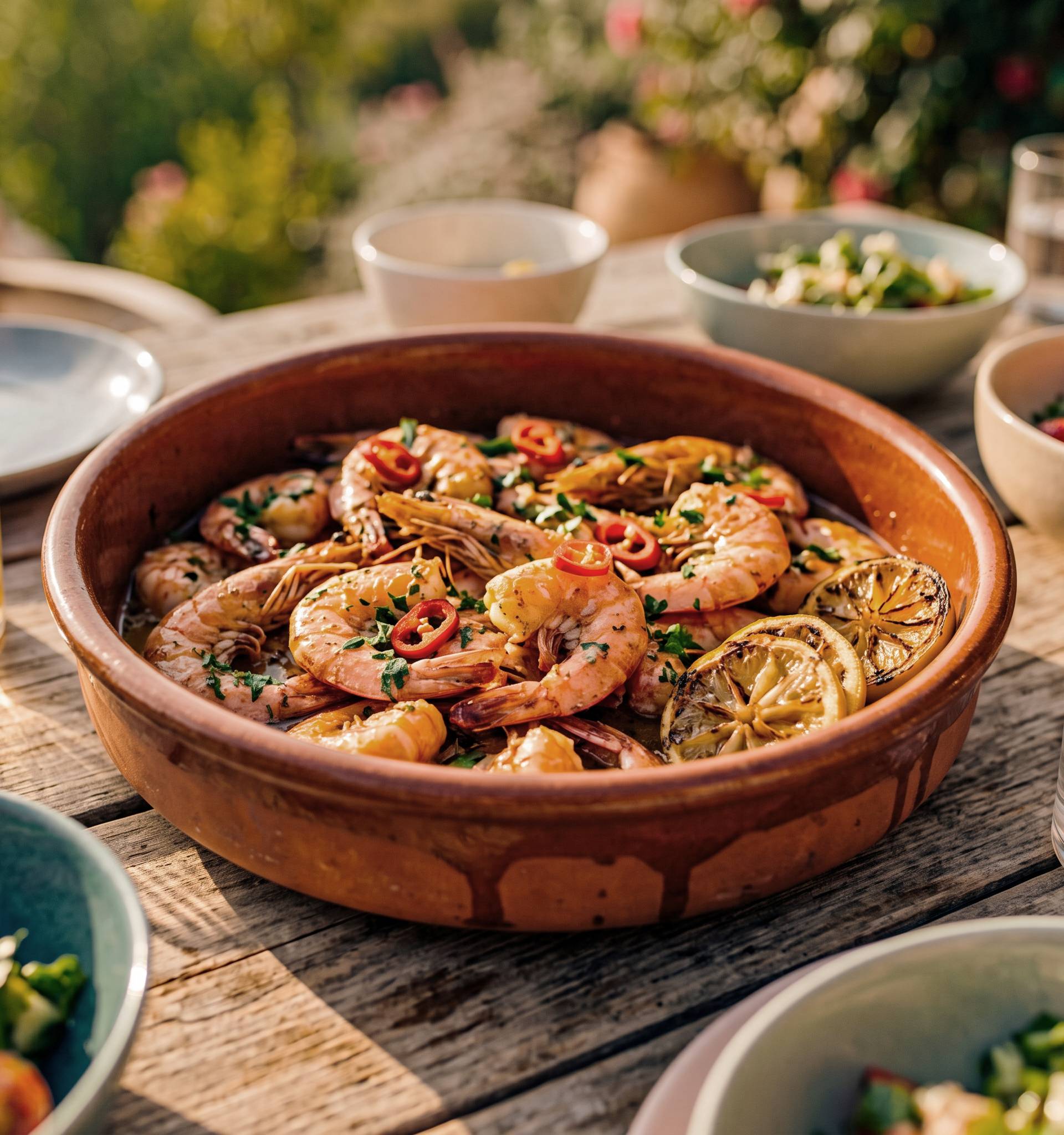 Gambas snackées à l'ail, citron & piment - Recette Ever Fry XXL SURFACE | Moulinex