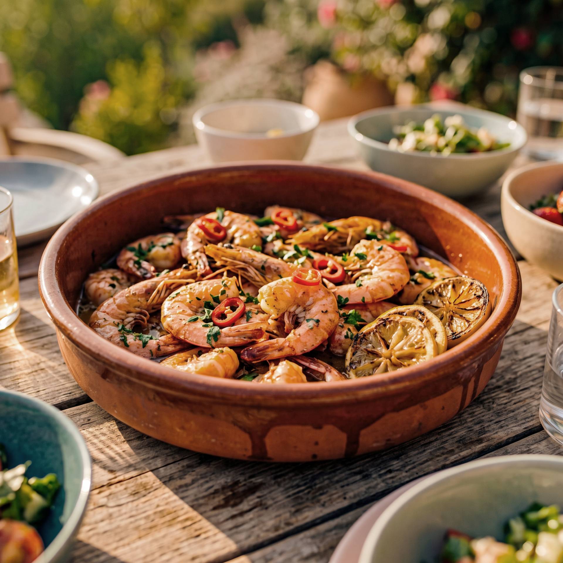 Gambas snackées à l'ail, citron & piment - Recette Ever Fry XXL SURFACE | Moulinex