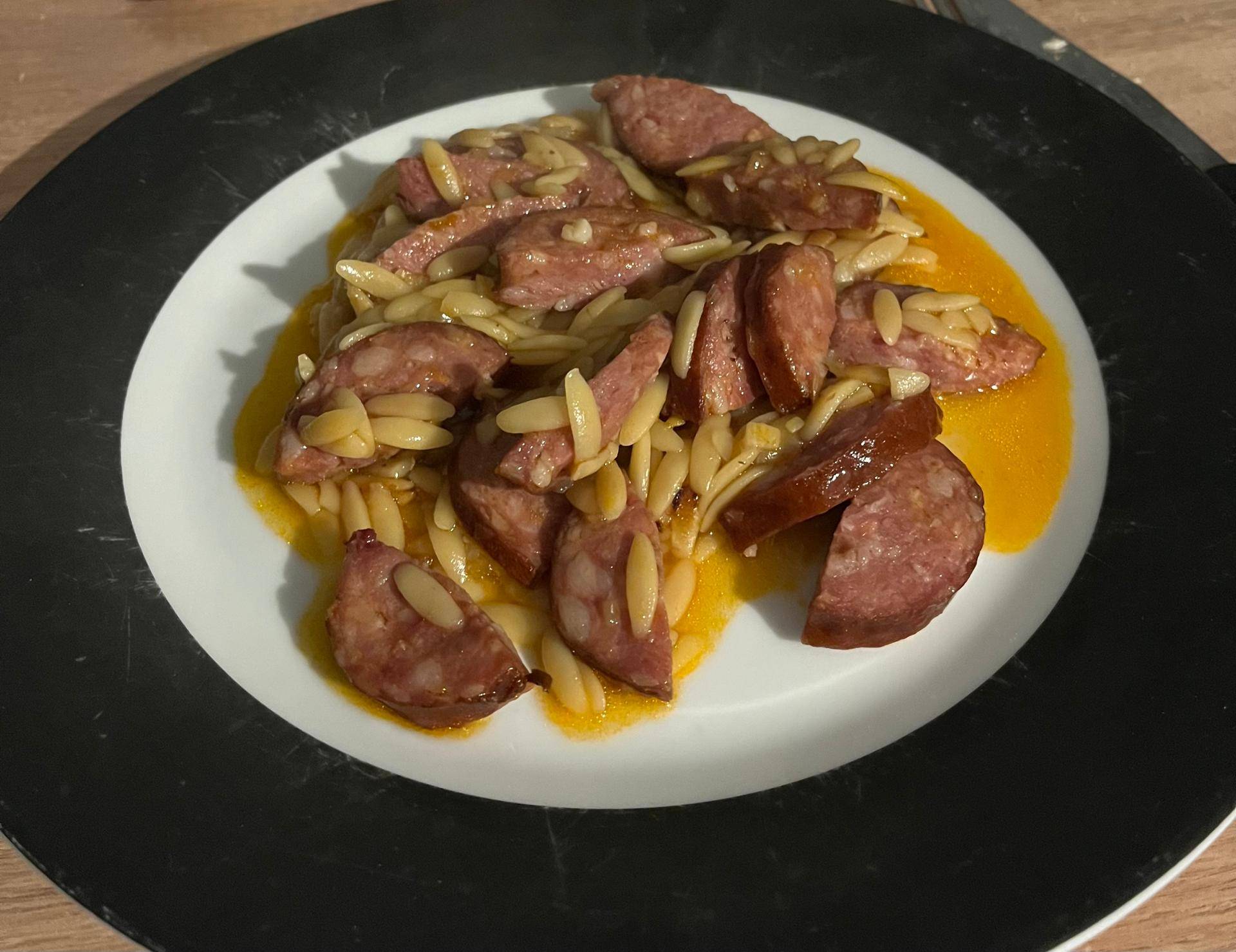 Orzo et sa saucisse de morteau - Recette Cookeo | Moulinex