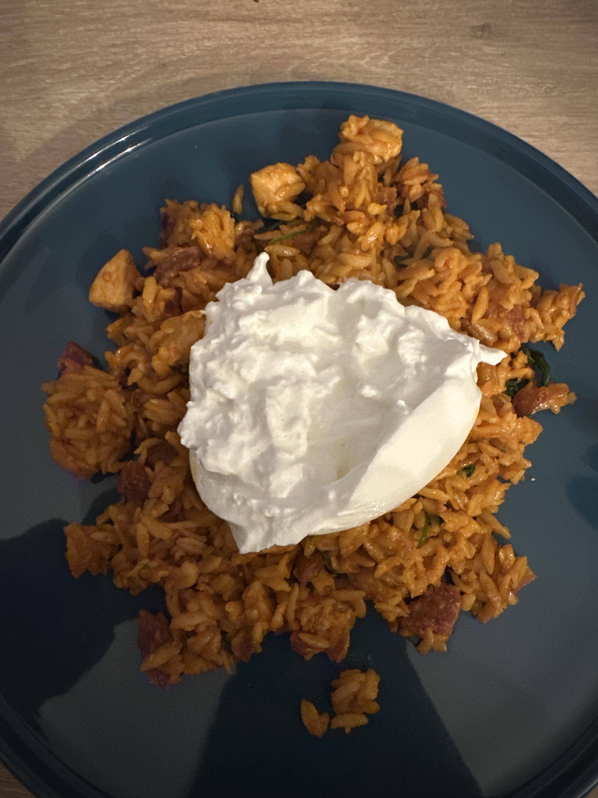 Orzo au chorizo épinards et burrata - Recette Cookeo Infinity Autostir | Moulinex