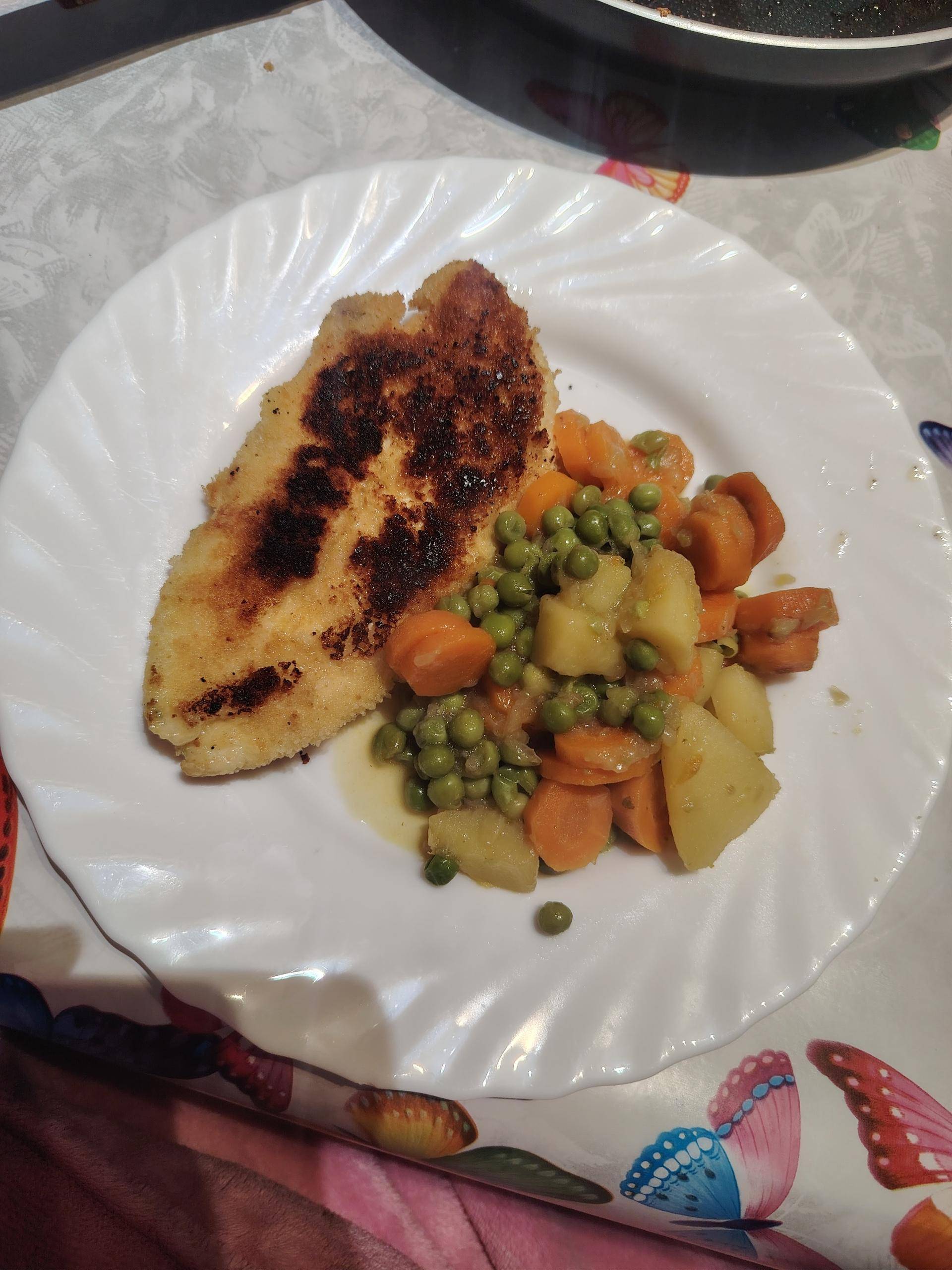 Escalopes de poulet à la viennoise et ses légumes - Recette Cookeo | Moulinex