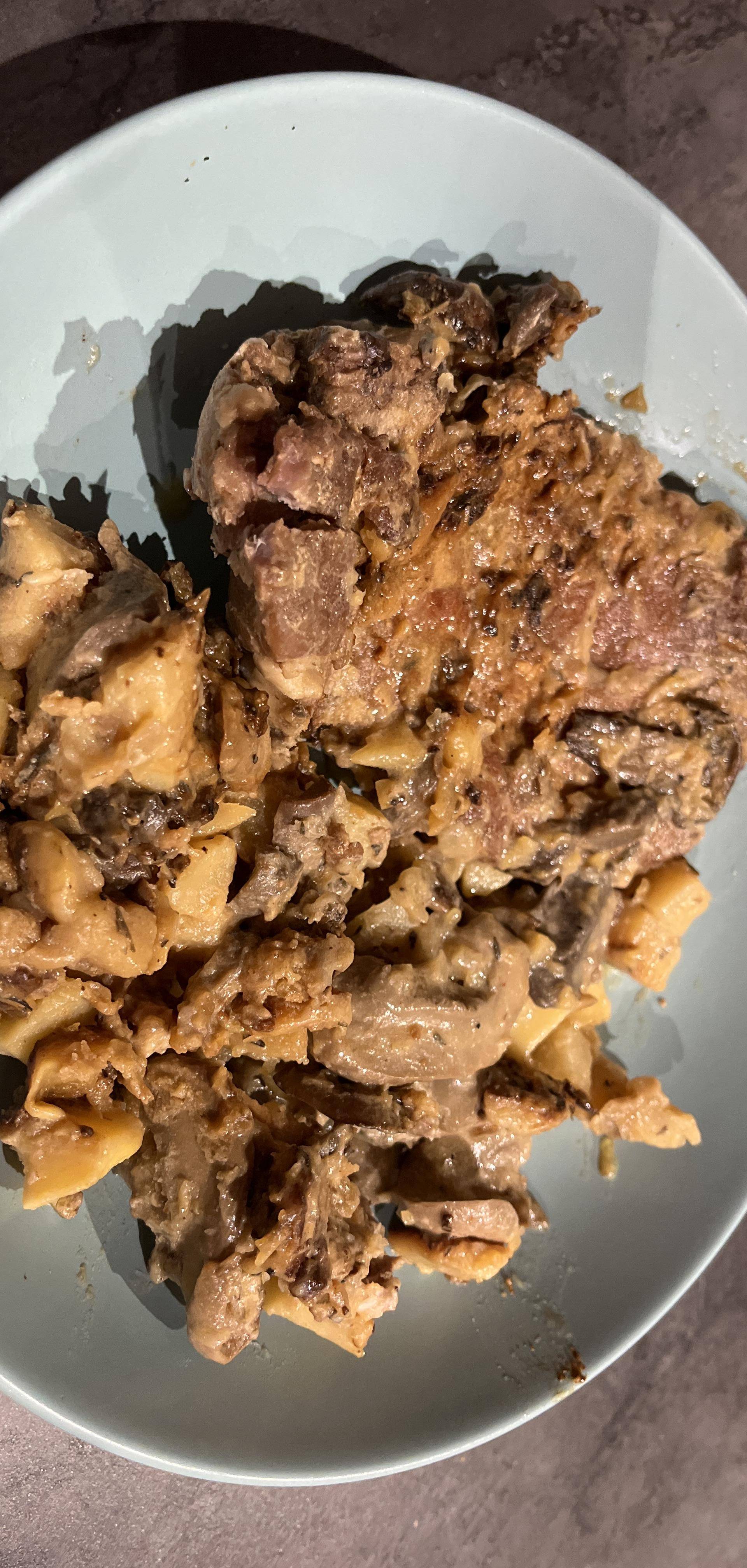 Côte de porc pomme de terre et champignons - Recette Cookeo Infinity Autostir | Moulinex