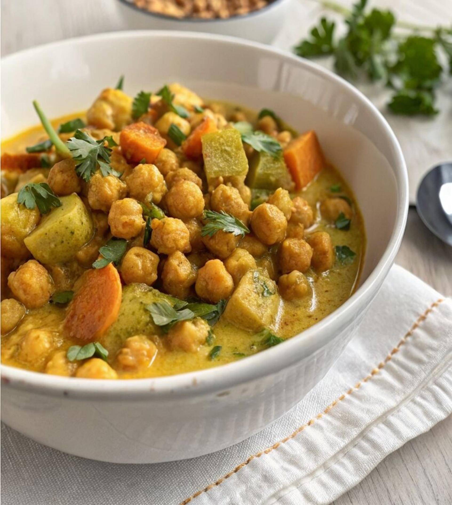 Curry de légumes & pois chiches croustillants - Recette Companion Connect | Moulinex