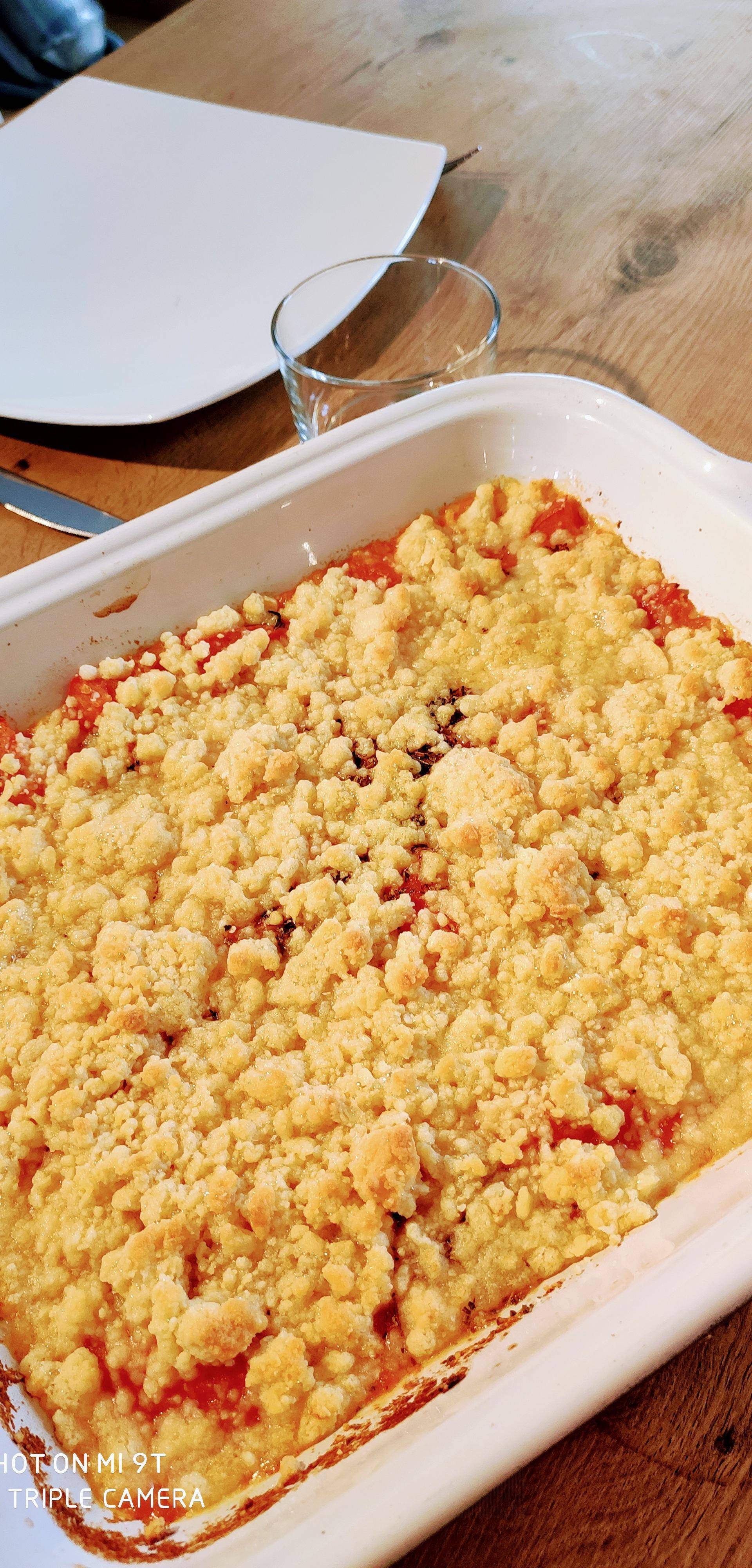 Crumble a la tomate et au parmesan - Recette Companion Connect XL | Moulinex