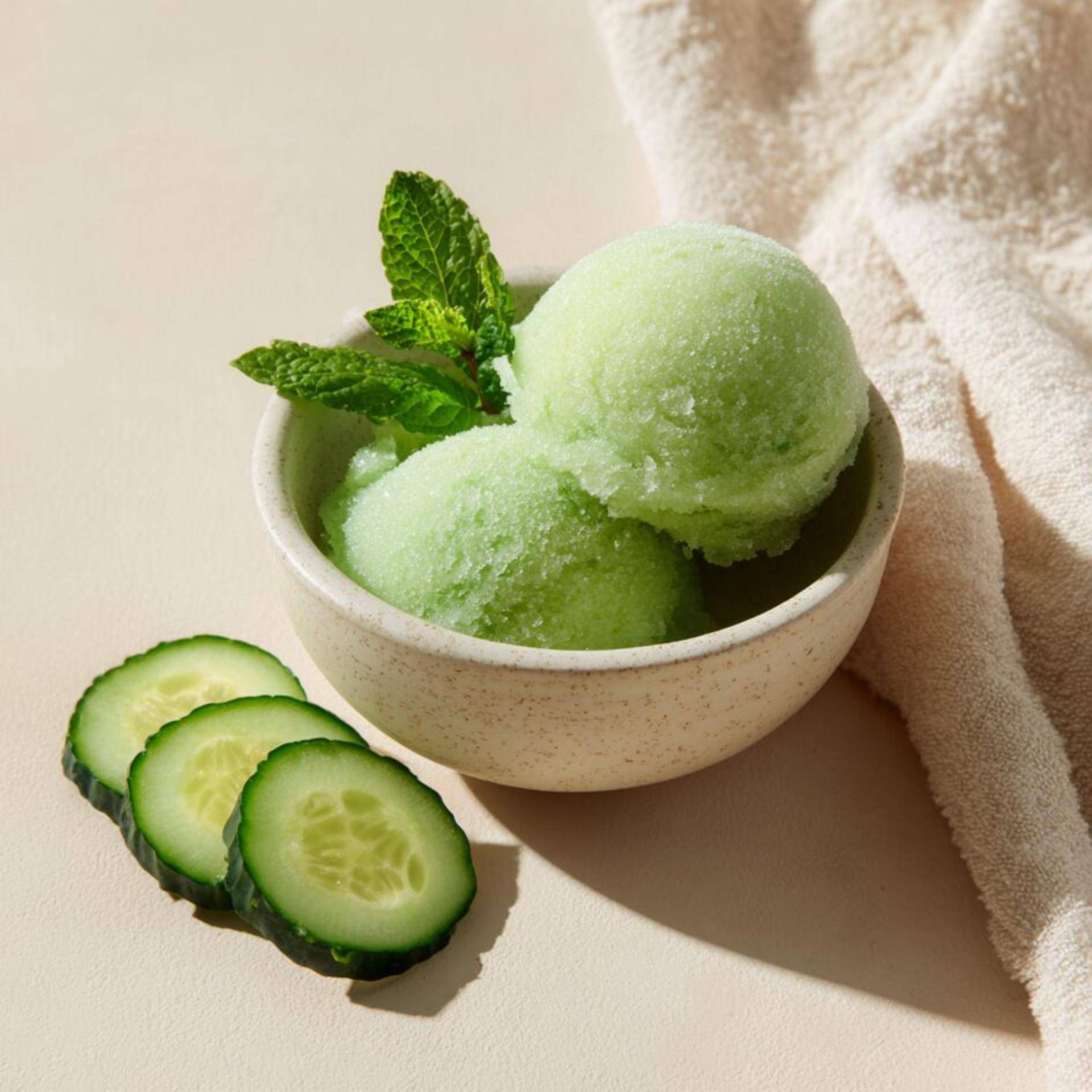 Sorbet concombre menthe avec la machine à glaces Dolci - Recette Dolci | Moulinex