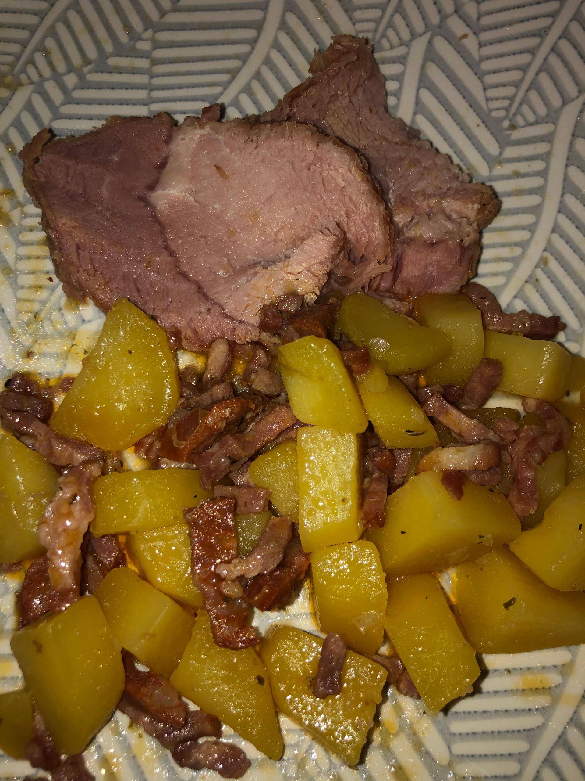 Rôti de porc chorizo lardons et pdt - Recette Cookeo | Moulinex