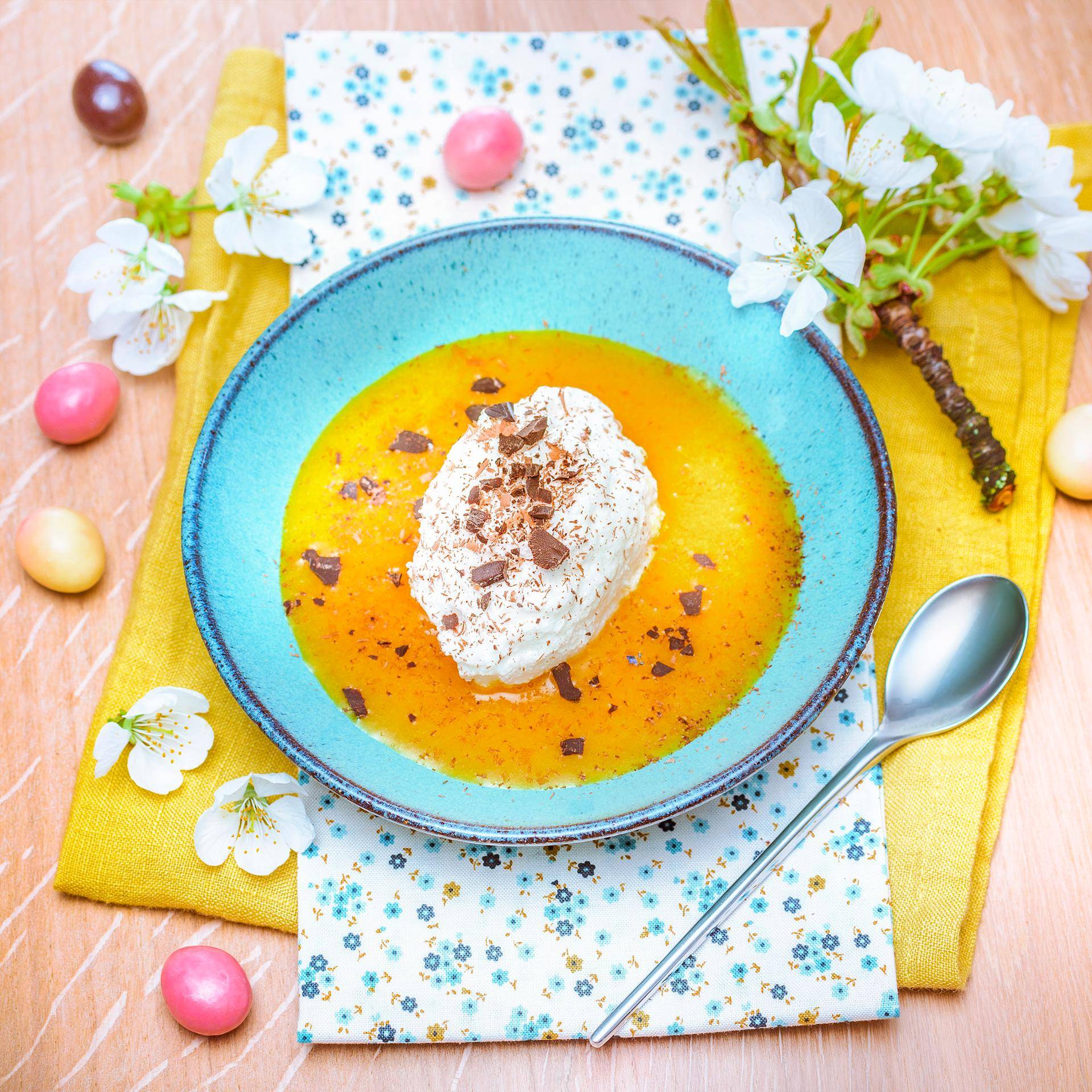 Œufs à la neige à la mangue - Recette Companion | Moulinex