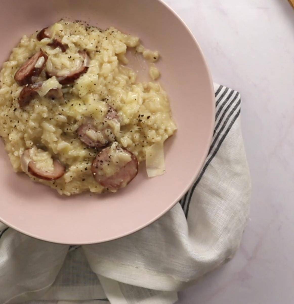 Risotto comté et saucisse à l'ancienne - Recette Cookeo | Moulinex