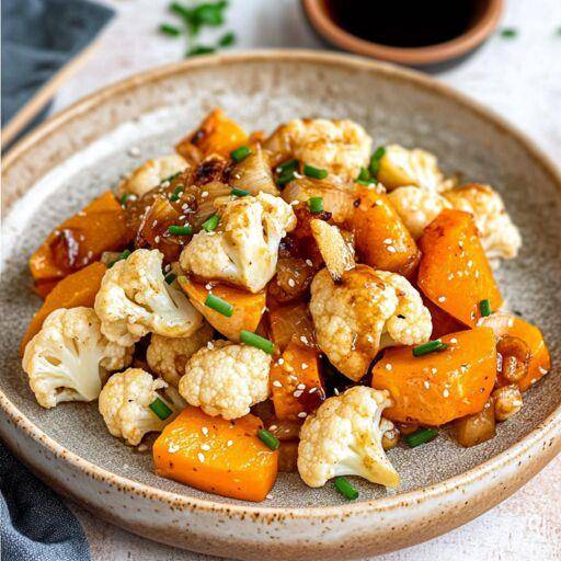 Bloemkool met honing-sojasaus en butternutpompoen - Recette Cookeo | Moulinex