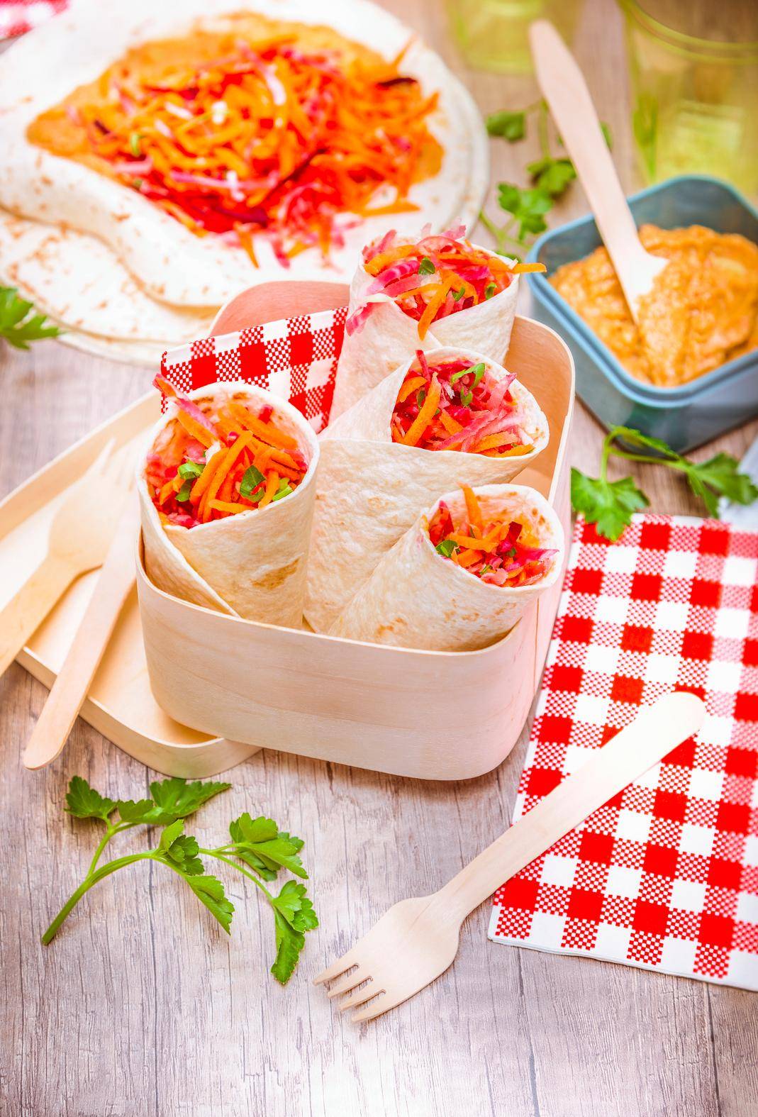 Wraps de légumes, guacamole aux poivrons - Recette Companion | Moulinex