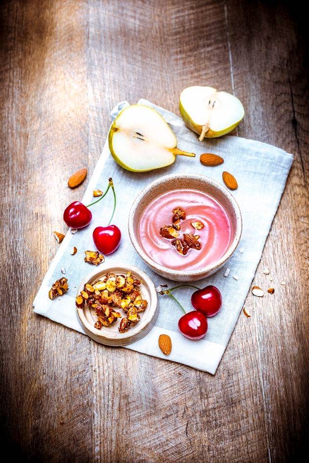 Compote de cerises, poires et amandes croquantes - Recette Perfectmix Cook | Moulinex