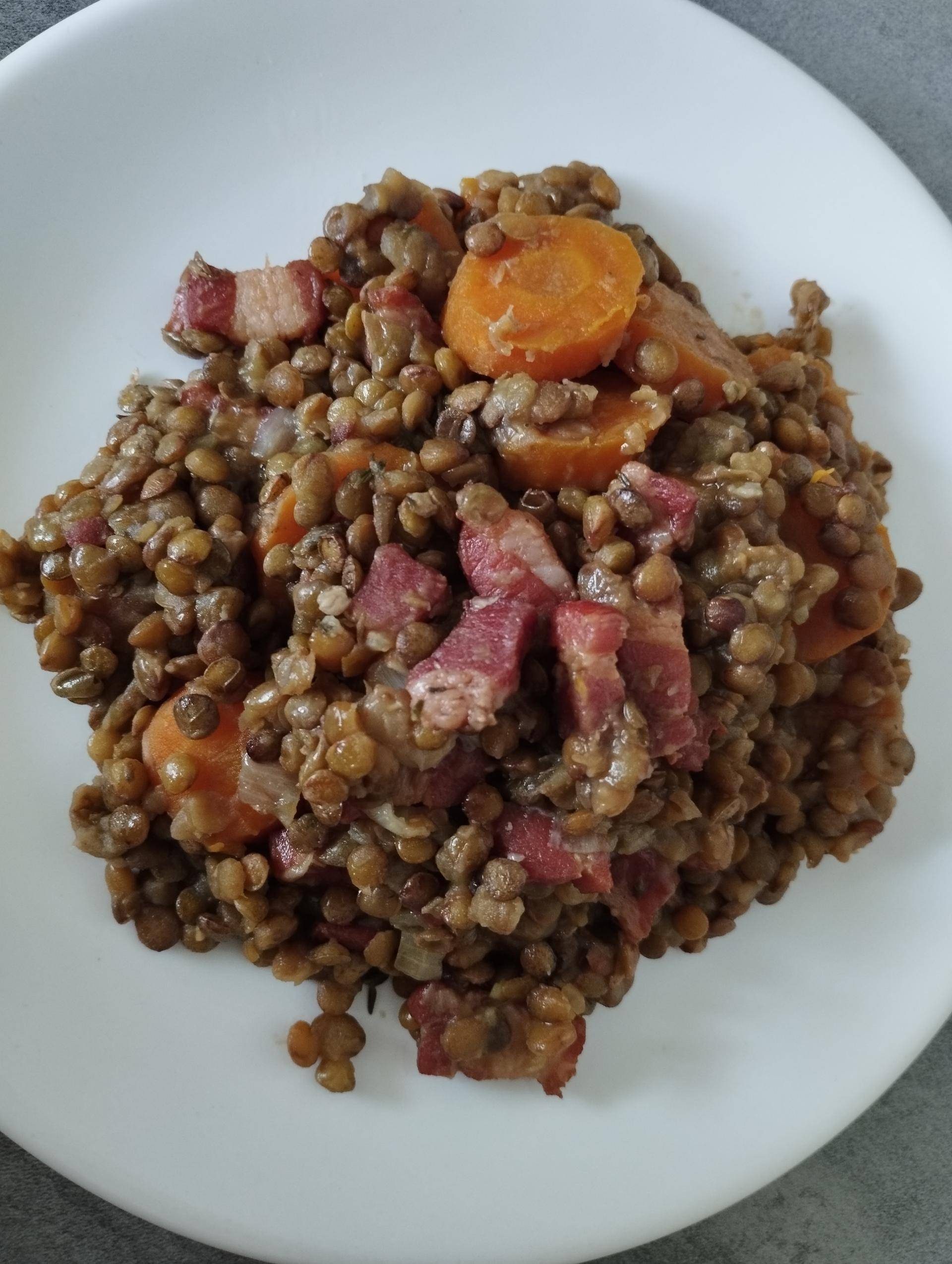Lentille carotte lardon - Recette Cookeo | Moulinex
