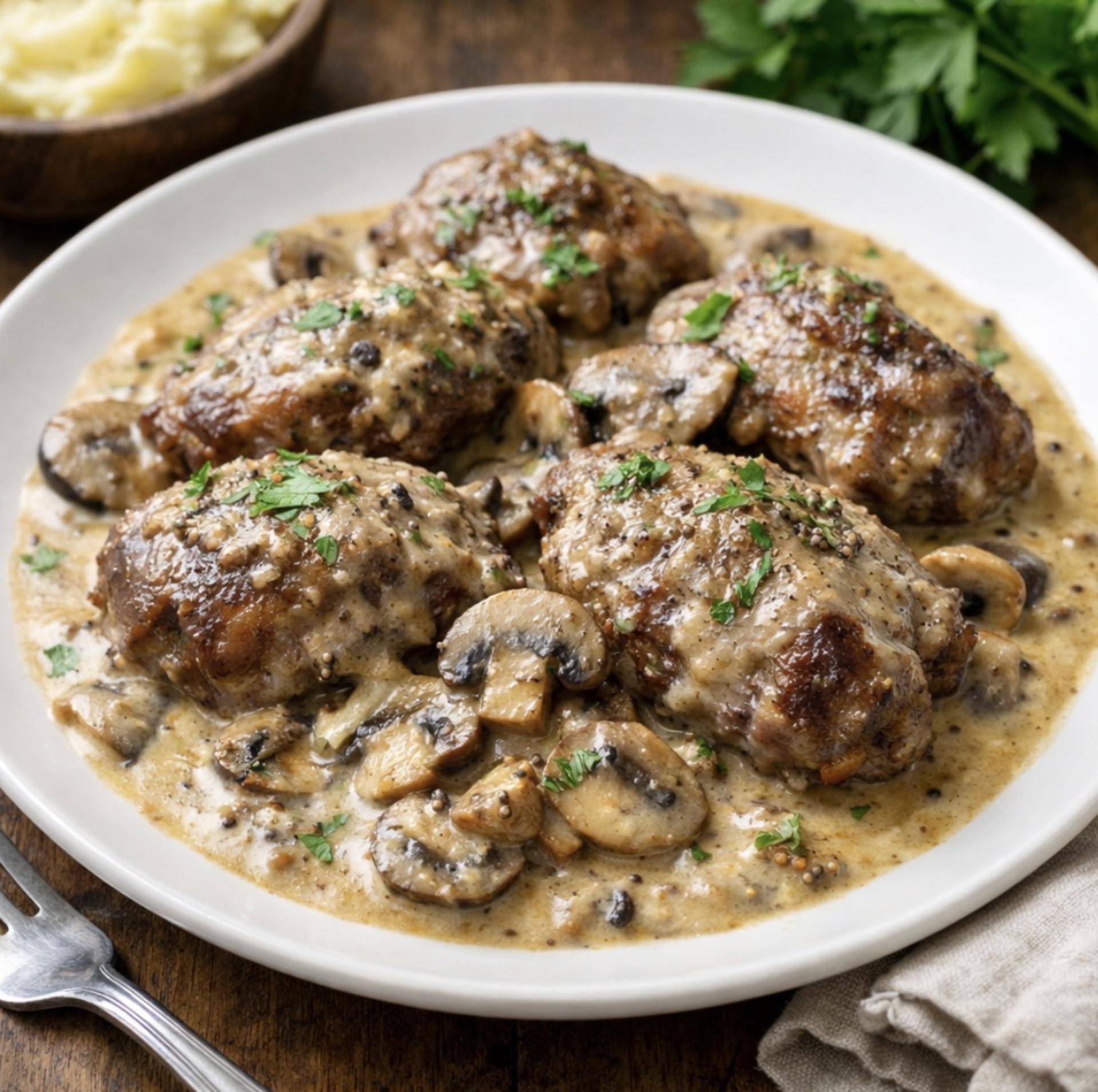Joues de porc sauce champignons & moutard - Recette Cookeo | Moulinex