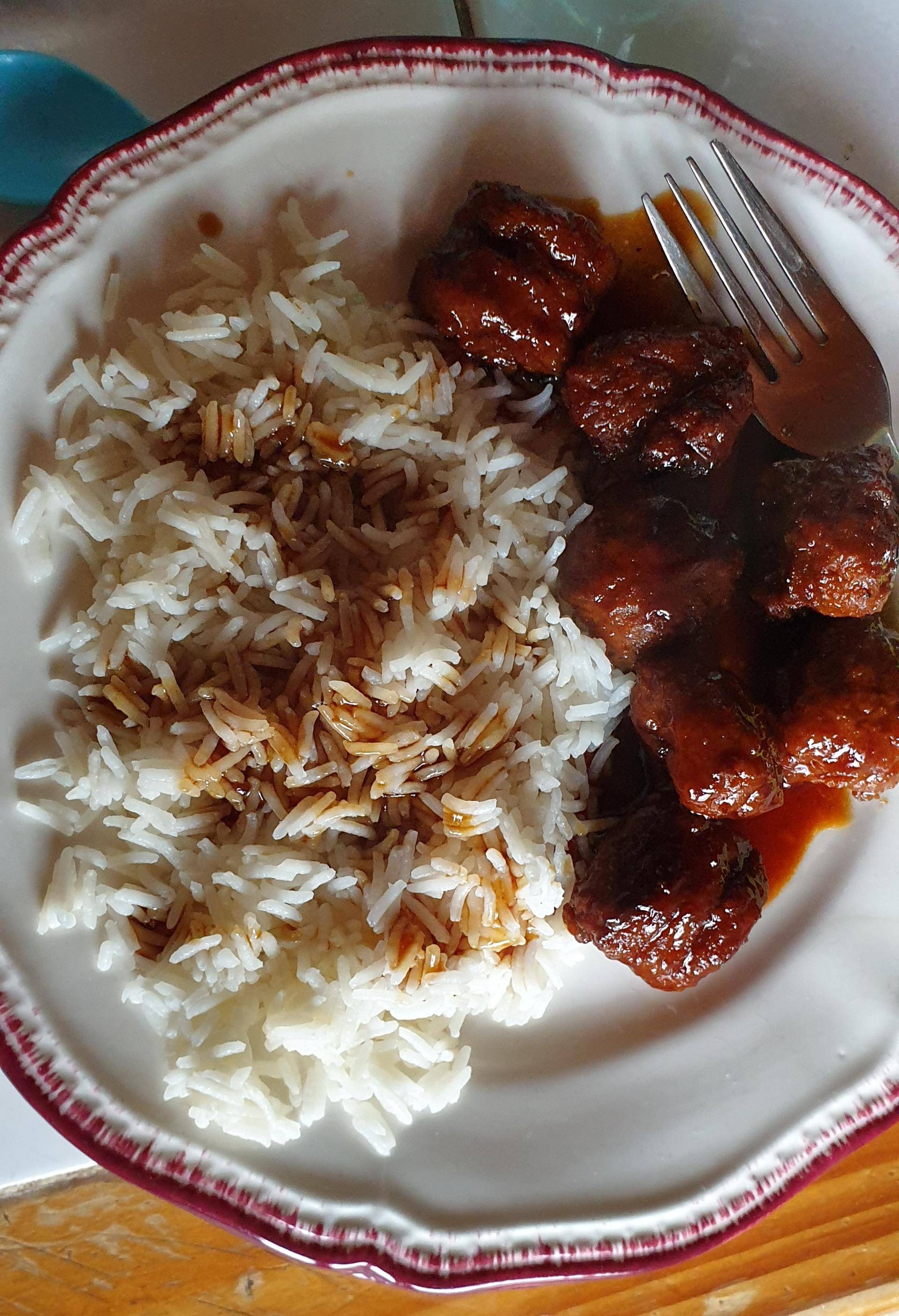 Boulettes suédoise sauce teriyaki et riz basmati - Recette Cookeo V3 | Moulinex