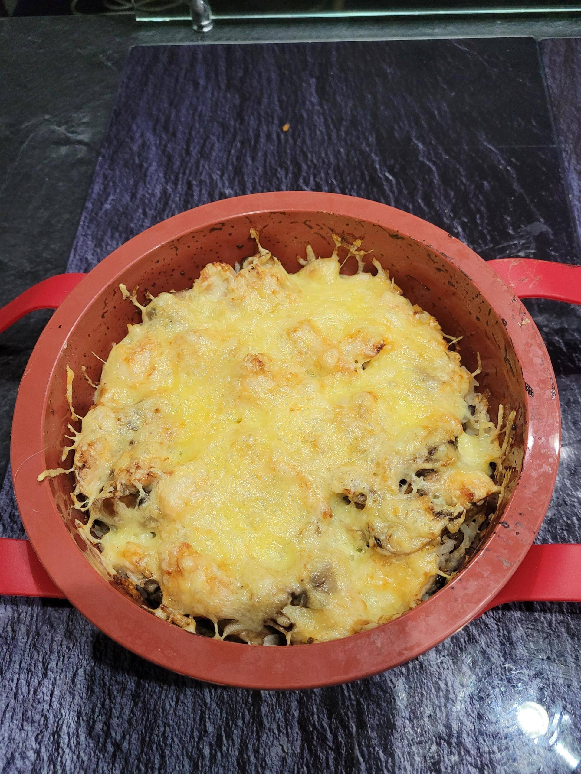 Gratin de champignons poulet et riz - Recette Cookeo V3 | Moulinex