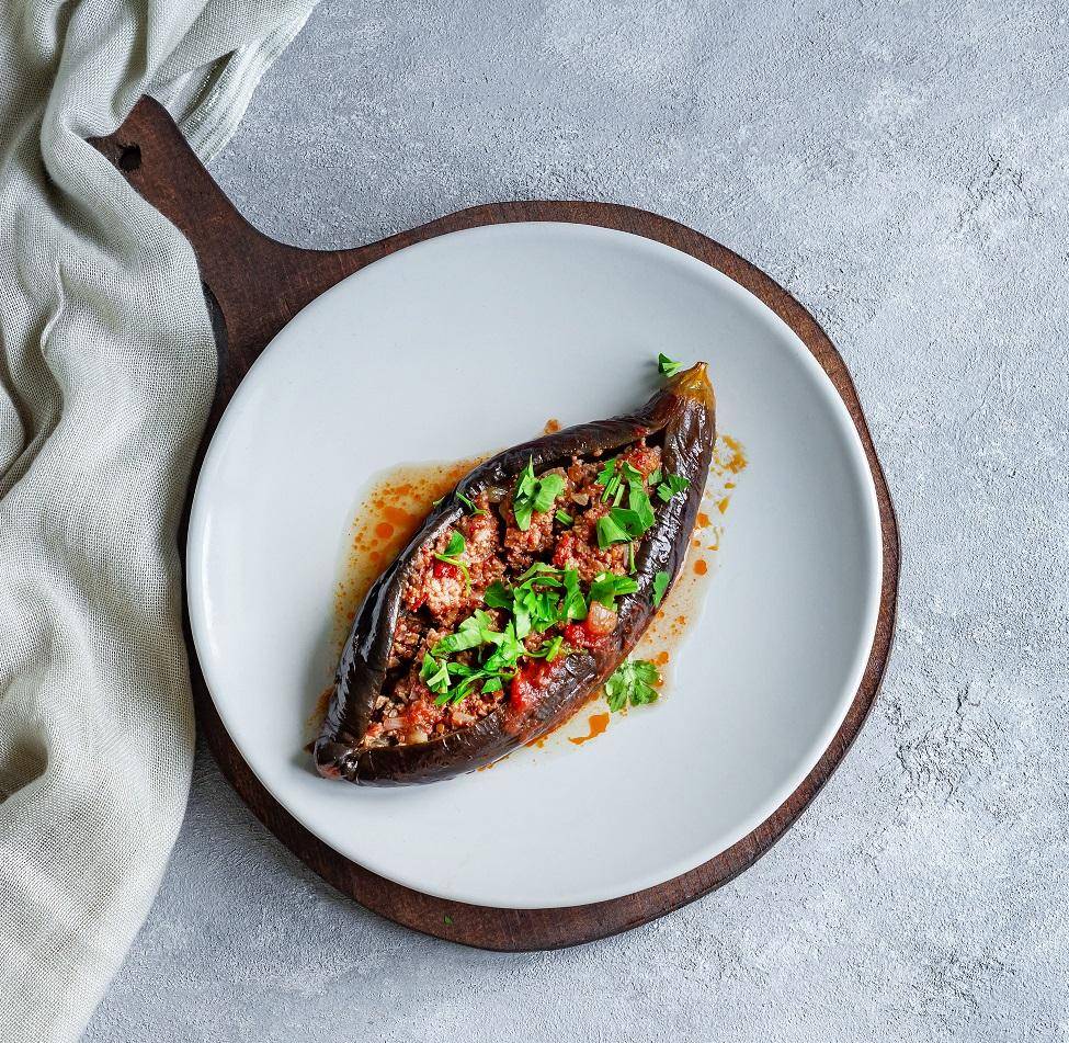 Aubergines farcies à la viande et aux pignons - Recette Hachoirs & Découpeurs | Moulinex