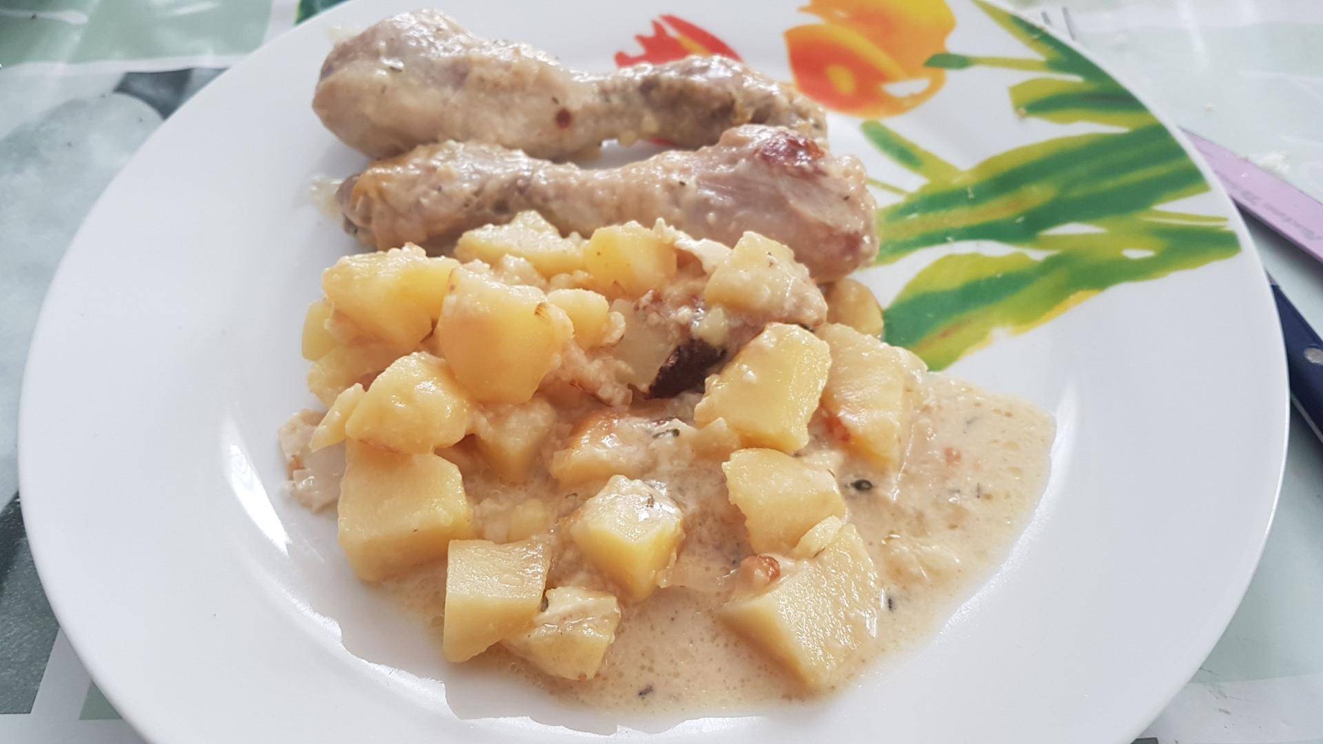 Pilons de poulet et pommes de terre sauce camembert - Recette Cookeo | Moulinex