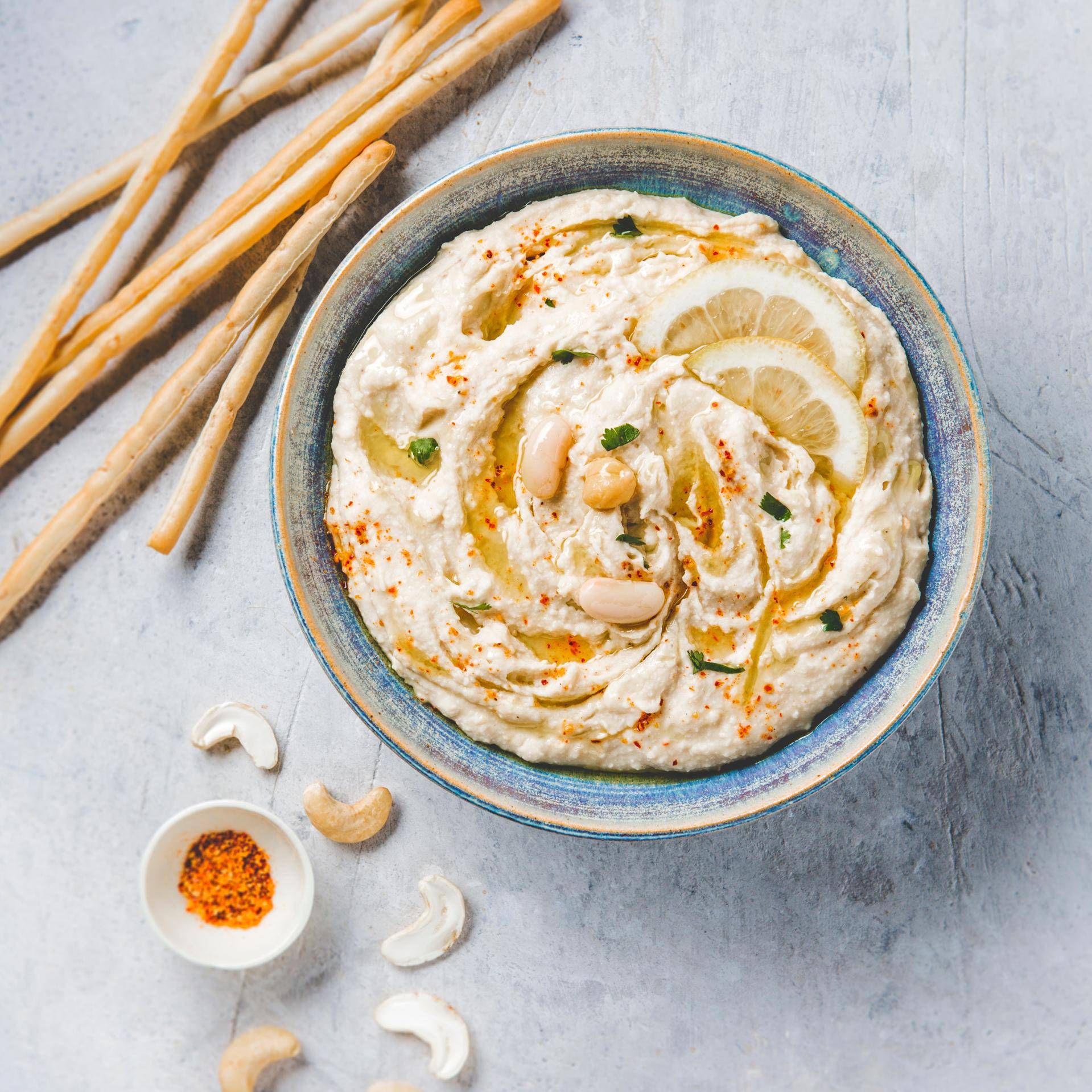 Houmous de haricots blancs aux noix de cajou - Recette Quickchef | Moulinex