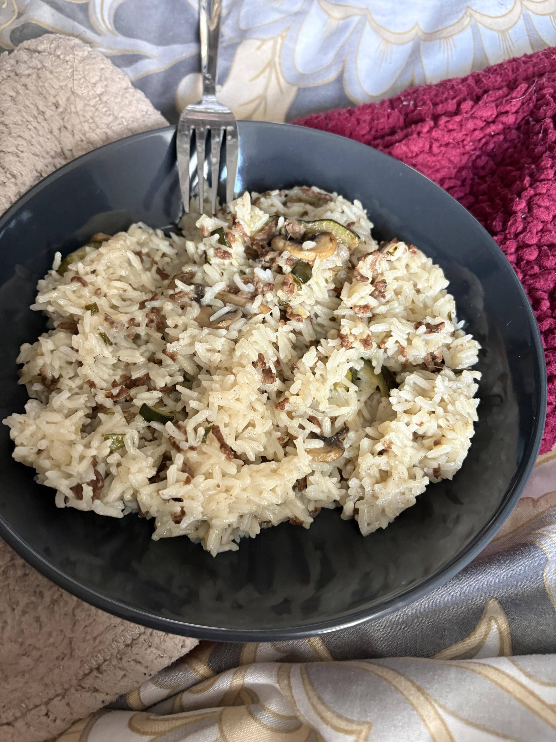 Riz viande haché courgettes champignons - Recette Cookeo | Moulinex