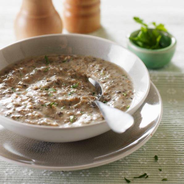 Romige linzensoep met spek - Recette Companion | Moulinex