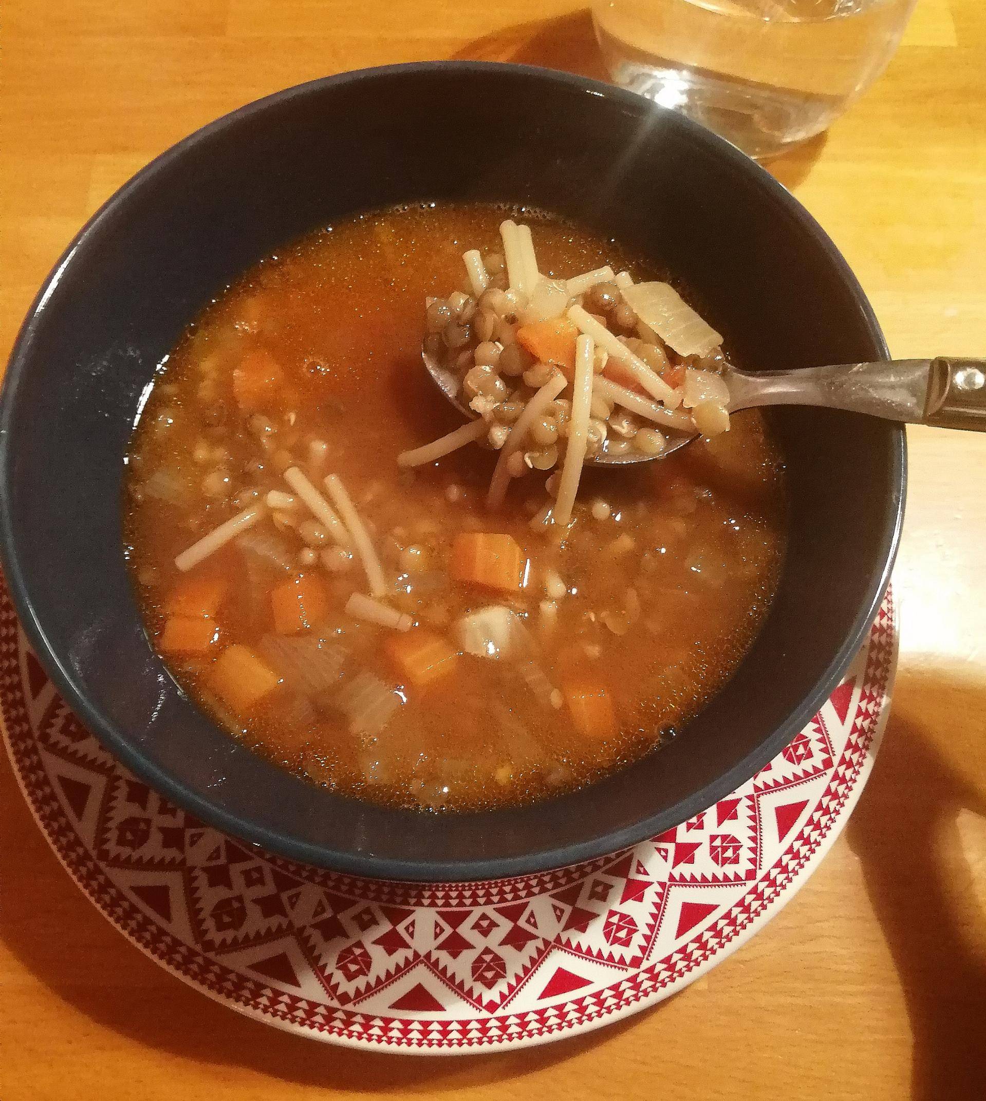 Soupe de lentilles et fideua - Recette Companion Connect XL | Moulinex