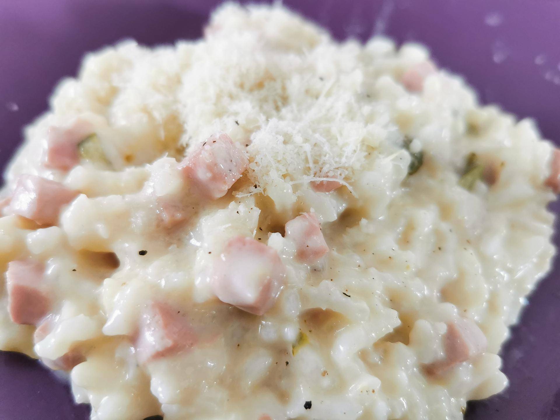 Risotto au dès de jambon courgette et parmesan - Recette Cookeo | Moulinex