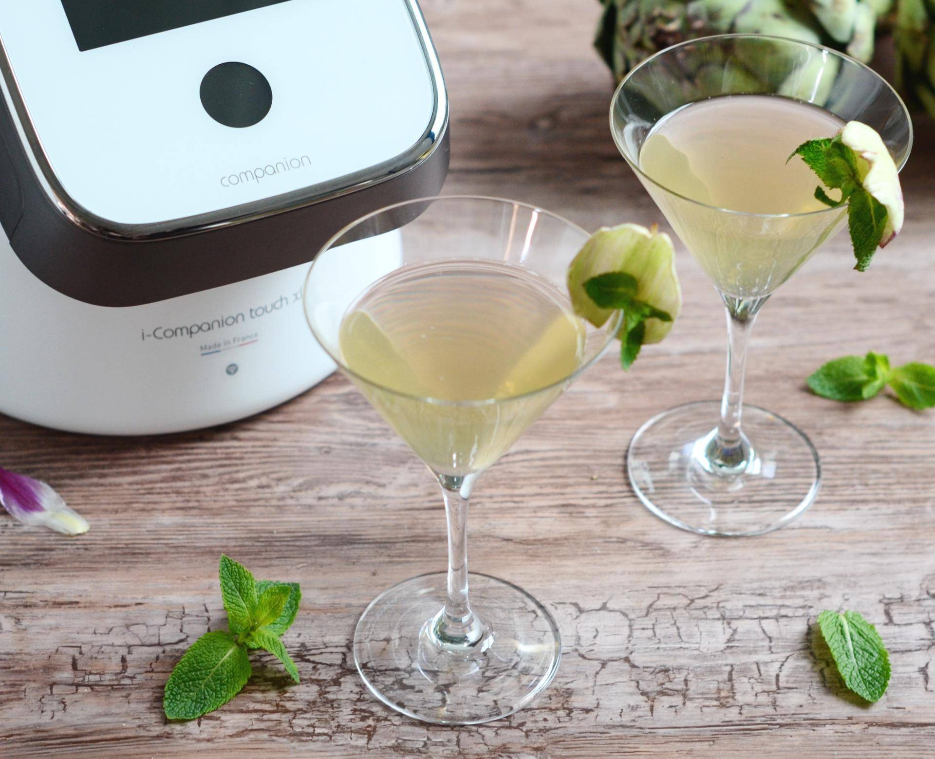 Virgin cocktail au thé d'artichaut glacé - Recette Companion | Moulinex