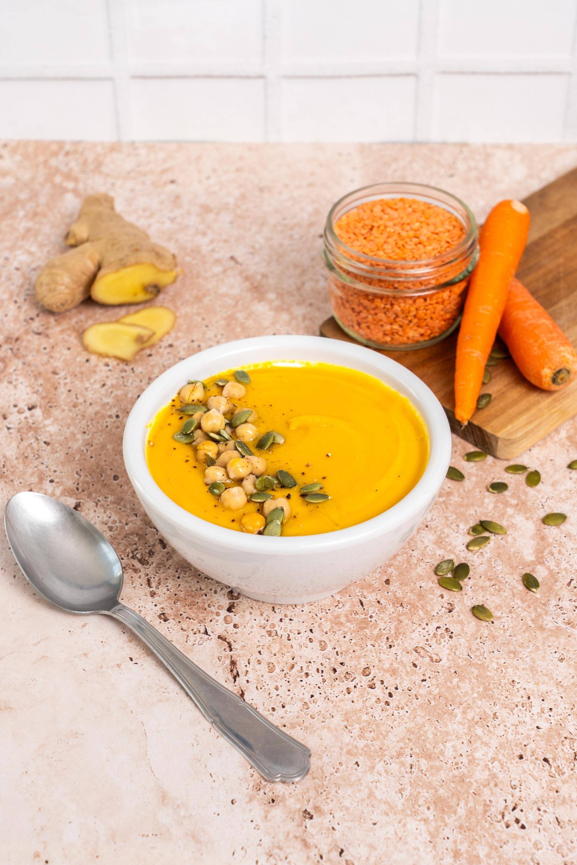 Velouté carotte-gingembre-pois chiches - Recette Perfectmix Cook | Moulinex